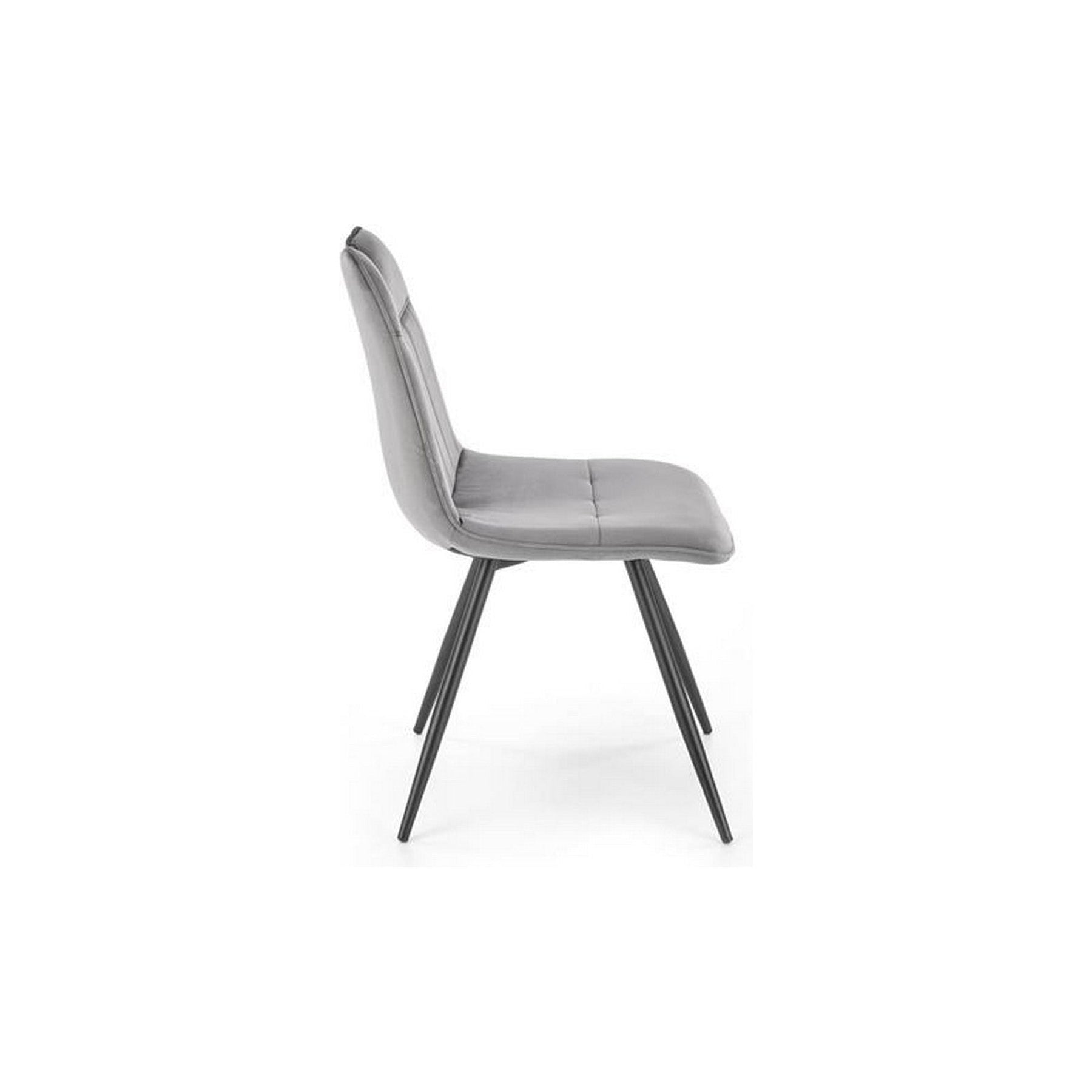 Scaun tapitat K521, gri/negru, stofa catifelata, 46x58x83 cm