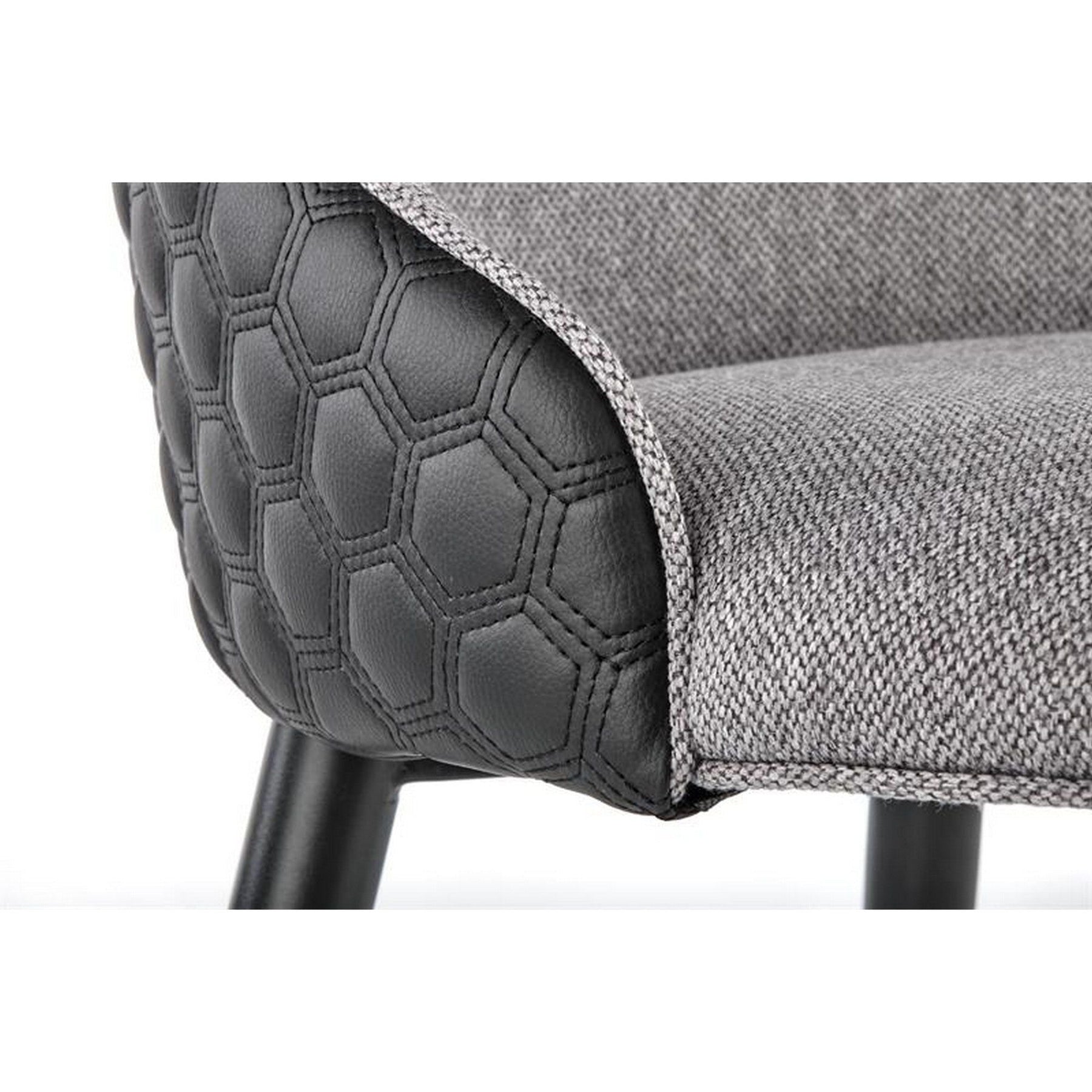 Scaun K434, gri/negru, stofa catifelata/piele ecologica, 53x54x97 cm
