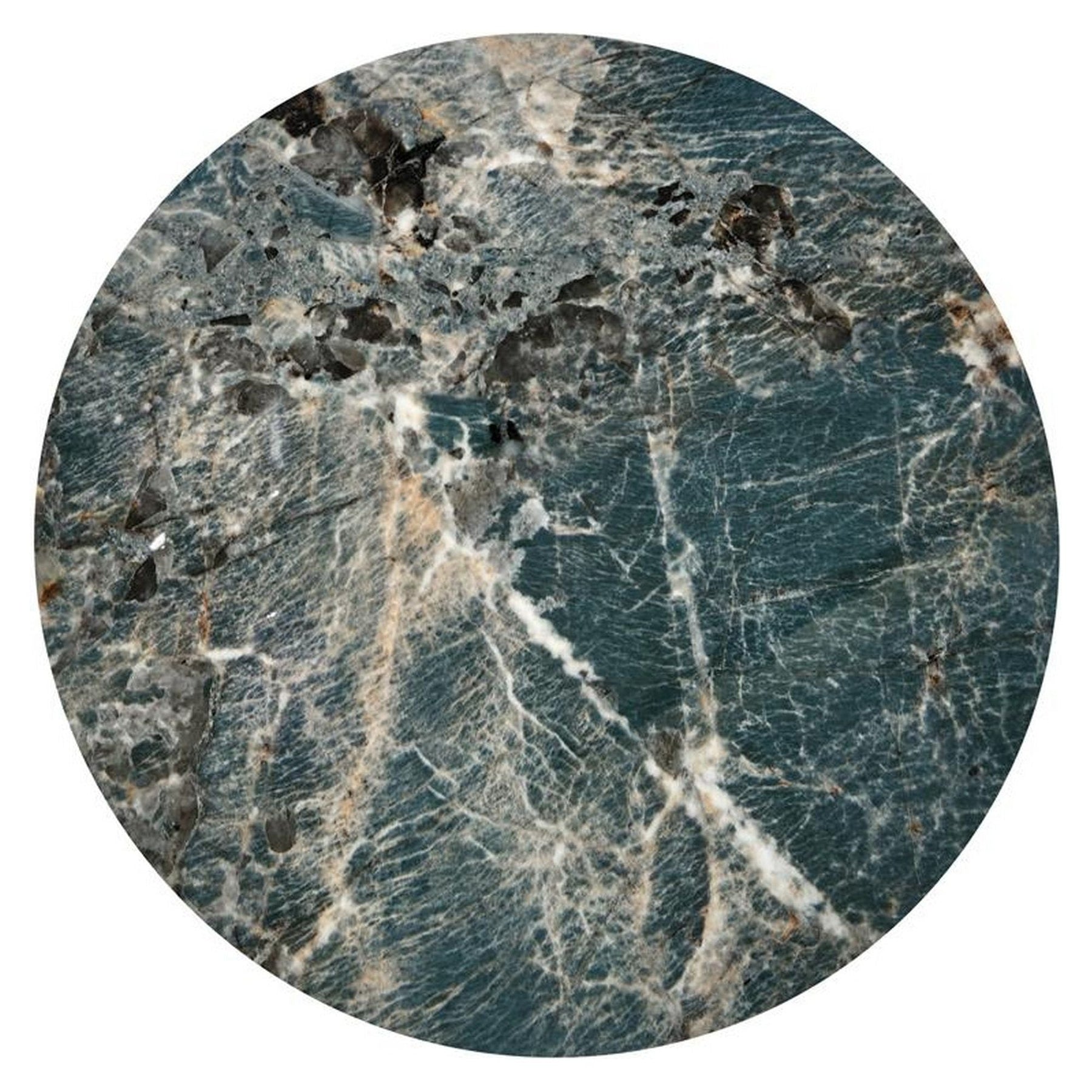 Masuta de cafea MORENA, negru/verde, ceramica, 50x52 cm