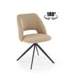 Scaun rotativ K546, bej/negru, panza/metal, 52x60x79 cm