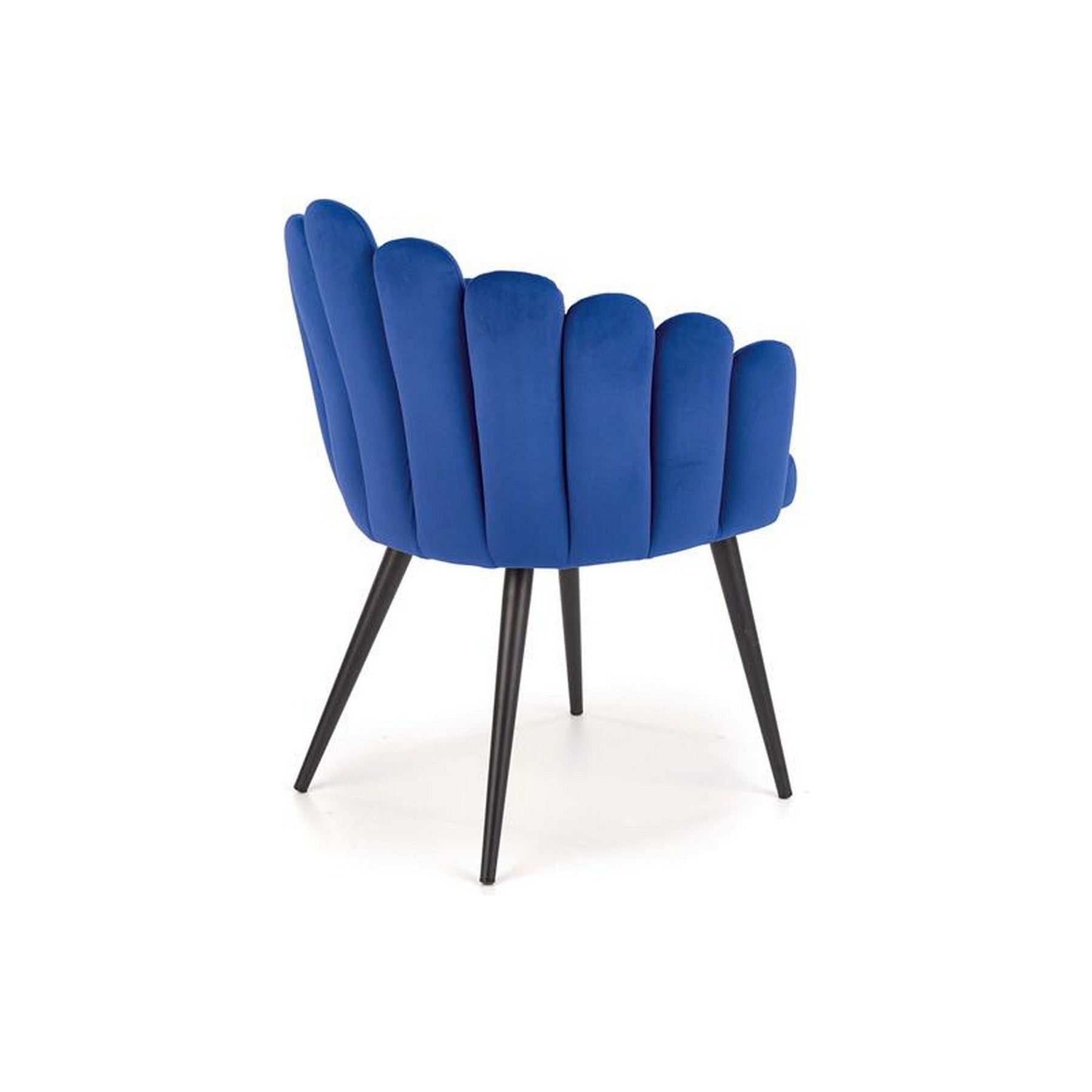 Scaun tapitat K410, albastru, stofa catifelata, 65x62x85 cm