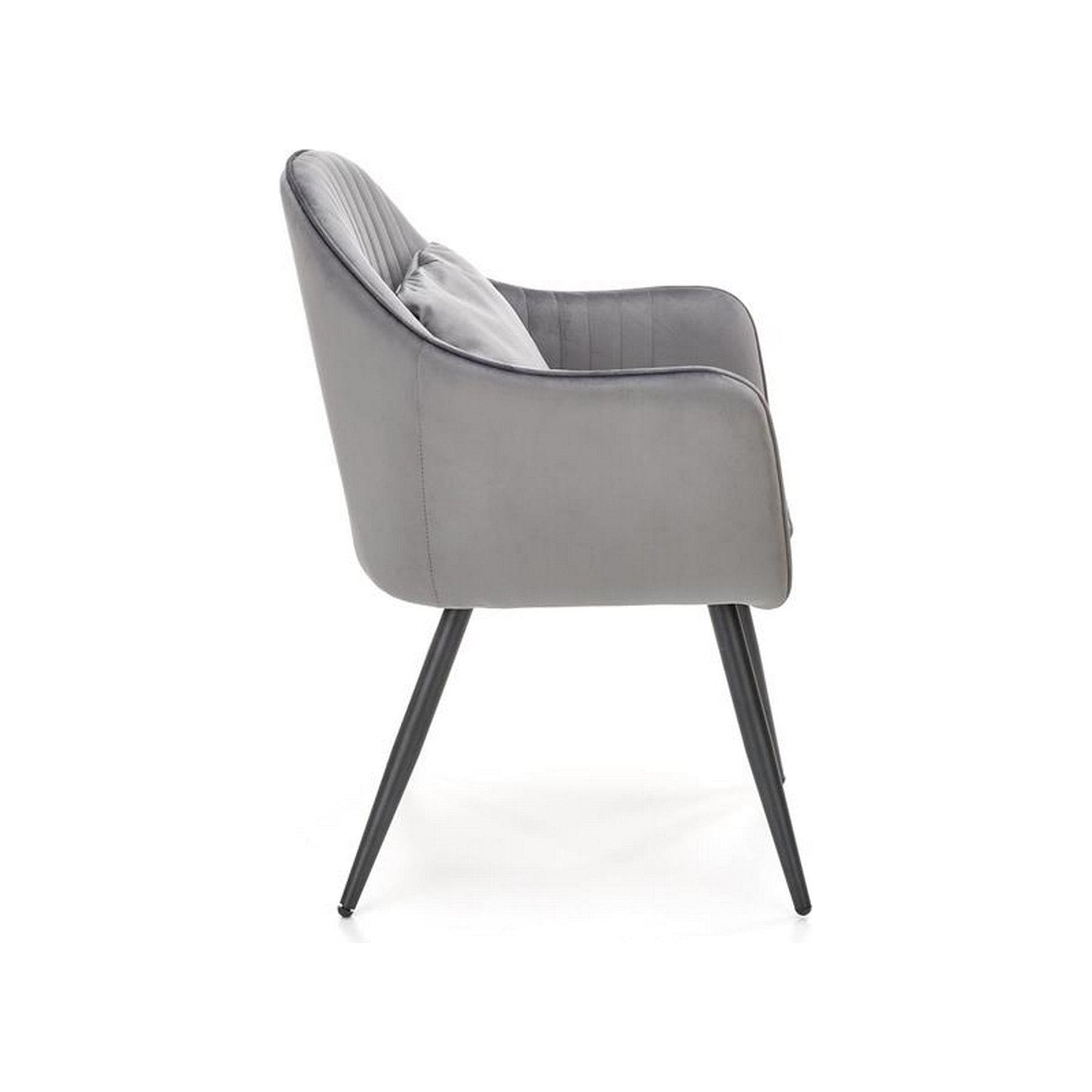 Scaun K464, stofa catifelata gri, 58x59x84 cm
