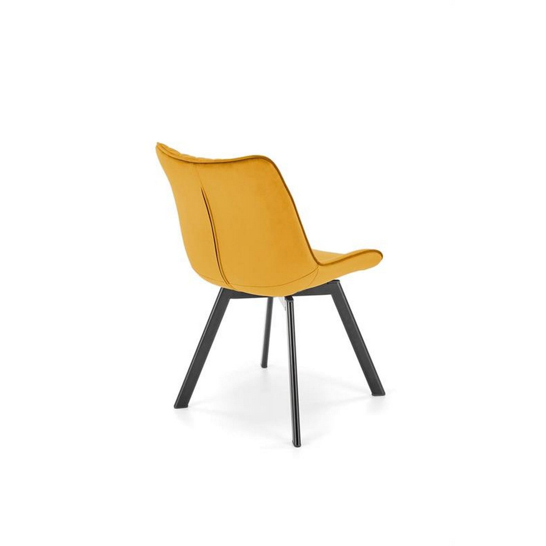 Scaun rotativ K520, galben/negru, stofa catifelata/metal, 45x63x80 cm