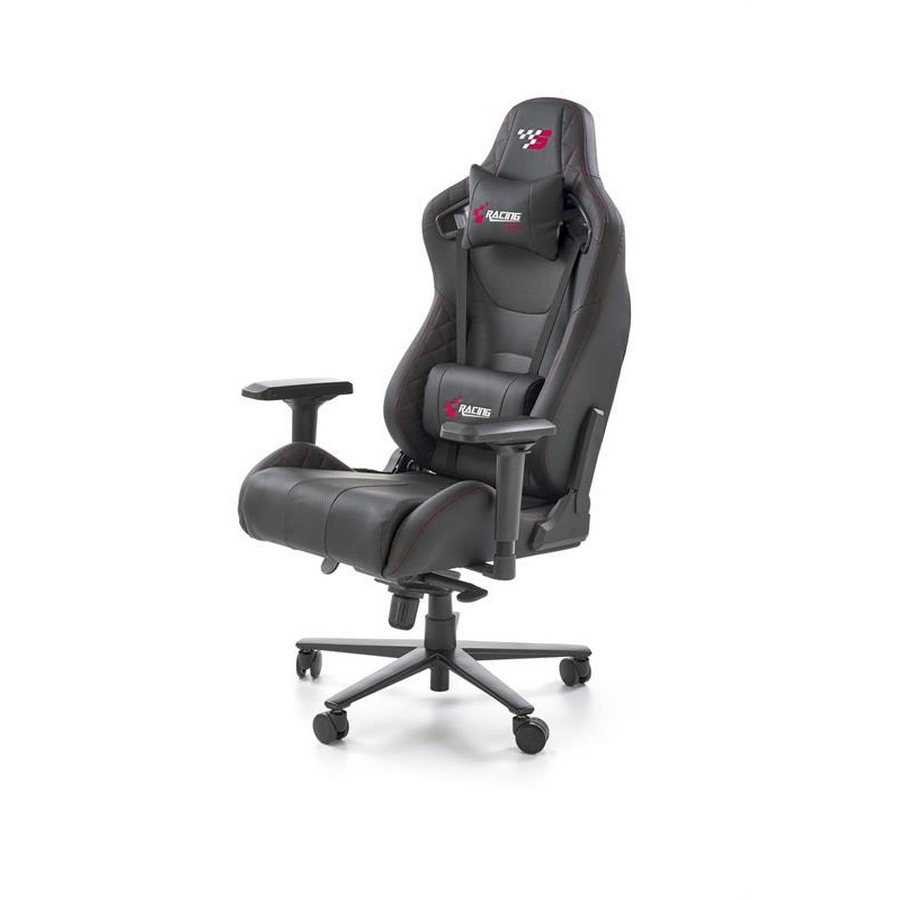 Scaun gaming CHAVEZ, negru, piele ecologica, 74/77x70x129/135 cm