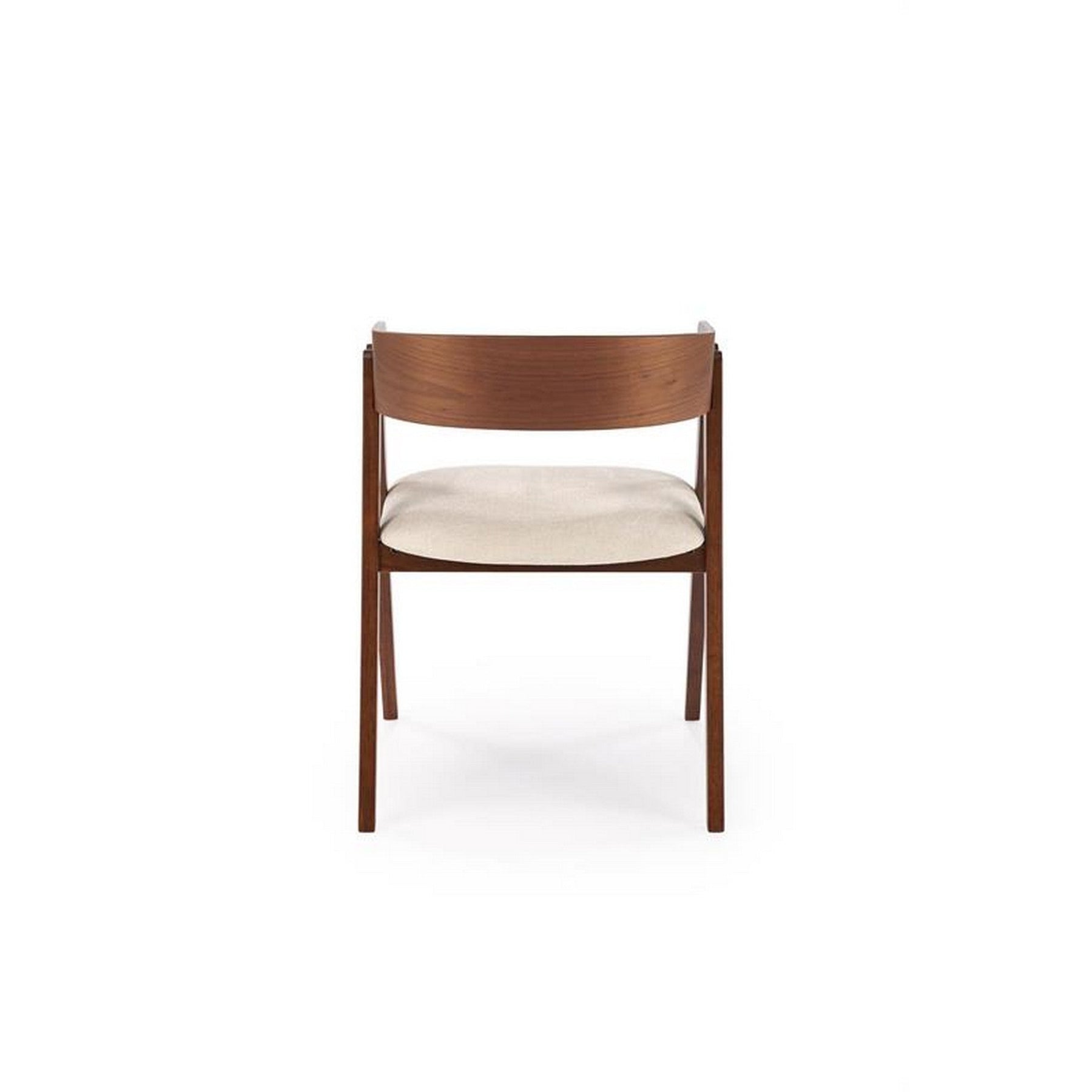 Scaun K562, nuc/bej deschis, lemn/placaj/stofa, 55x49x75 cm