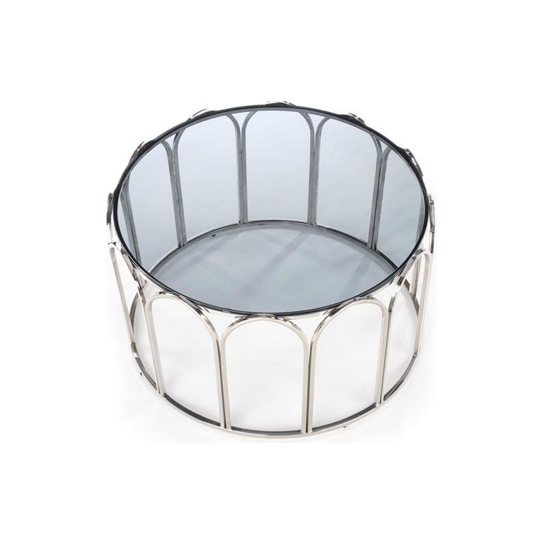 Masuta de cafea OLIVIA, sticla fumurie, 81x47 cm