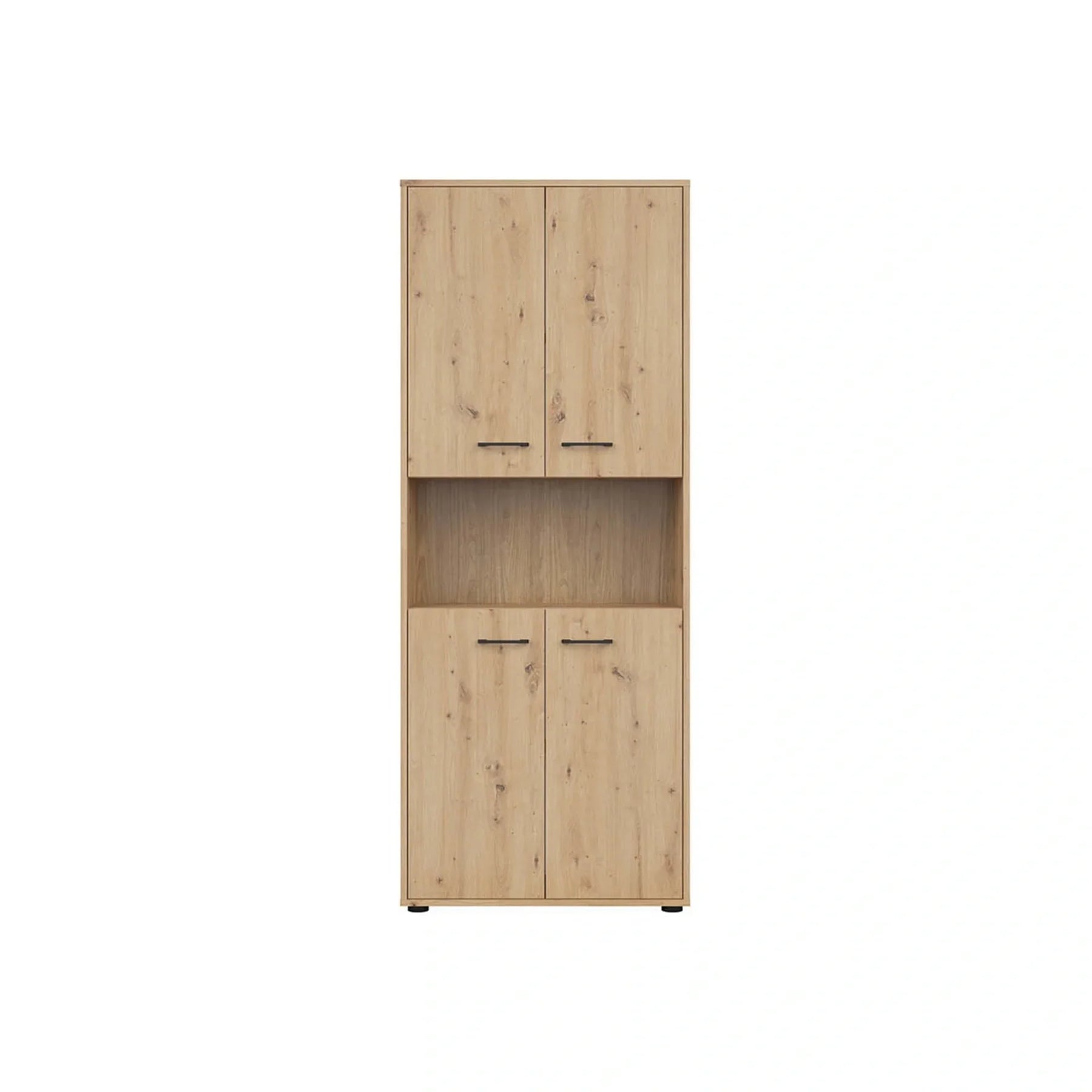 Dulap SPACE OFFICE, stejar artisan, PAL, cu 4 usi, 80x37x203 cm