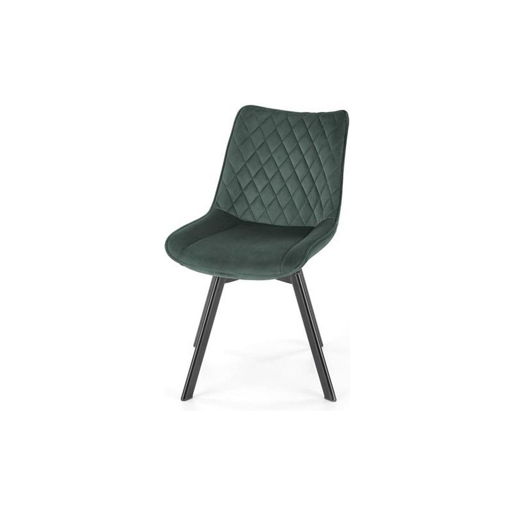 Scaun tapitat K520, verde/negru, stofa catifelata, rotativ, 45x63x80 cm