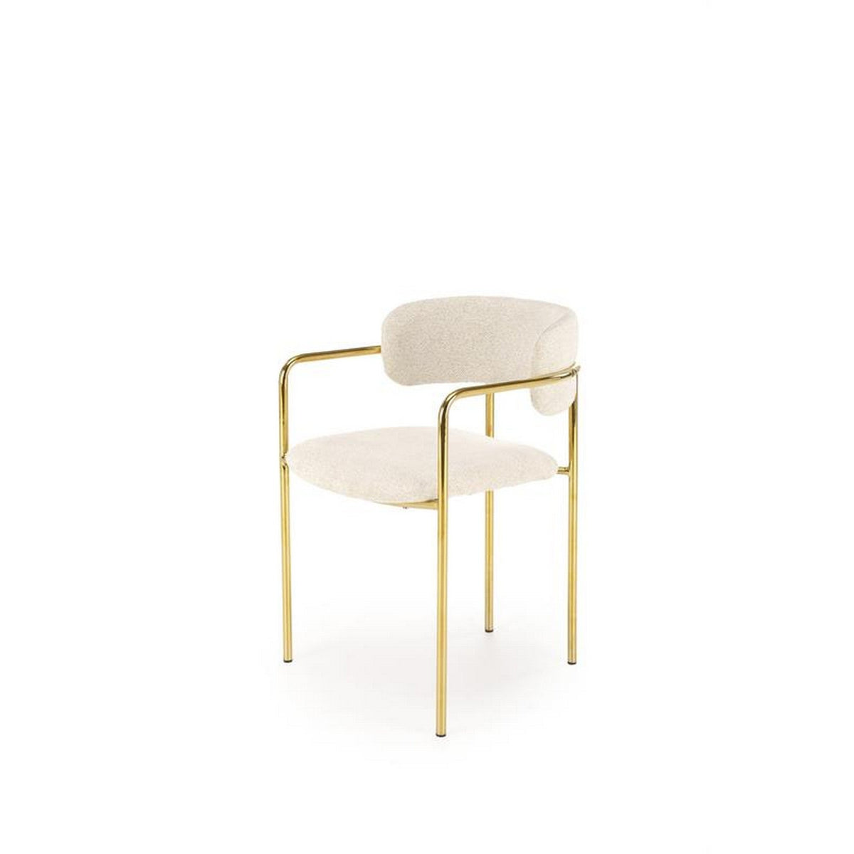 Scaun K537, crem/auriu, stofa clasica/metal, 54x56x76 cm