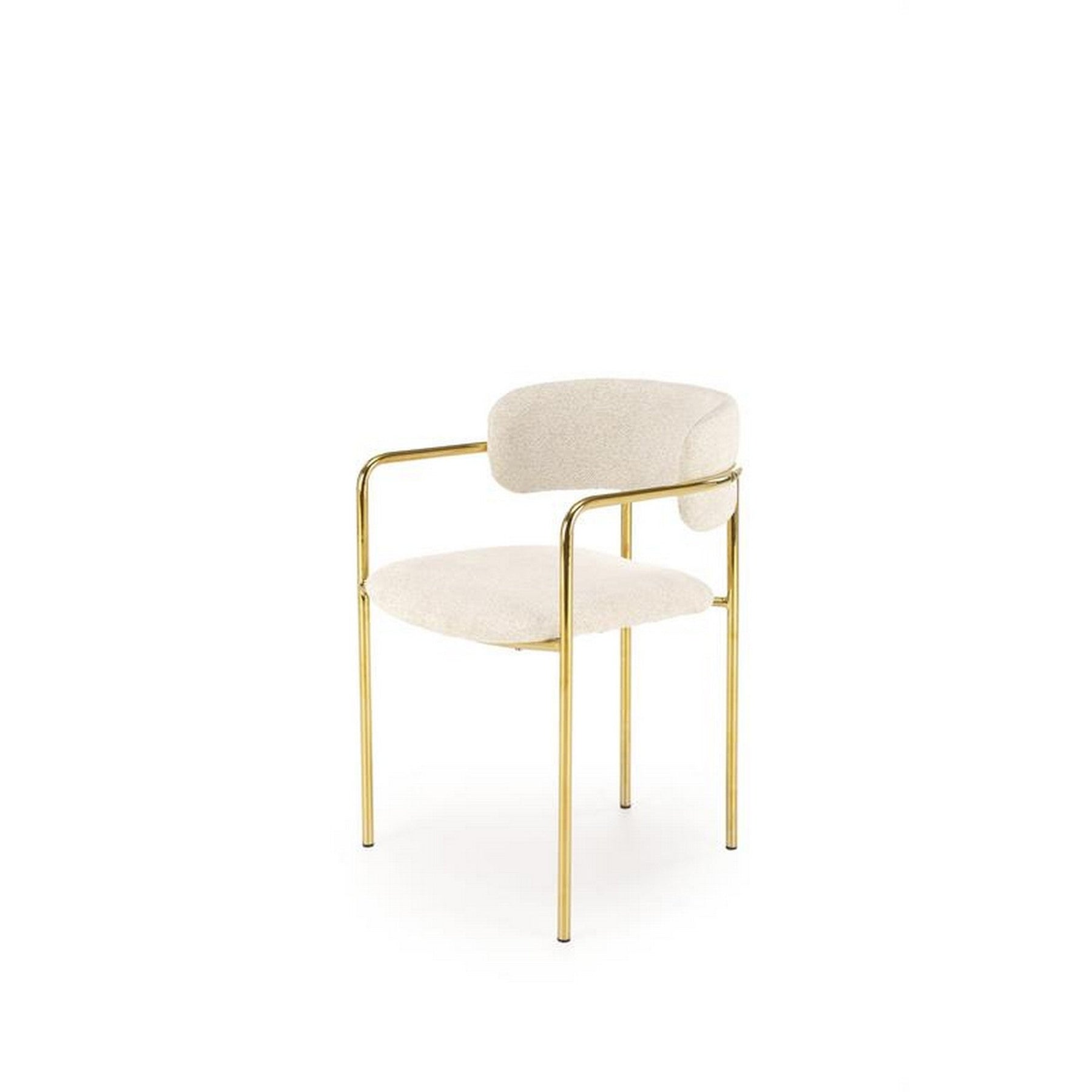 Scaun K537, crem/auriu, stofa clasica/metal, 54x56x76 cm