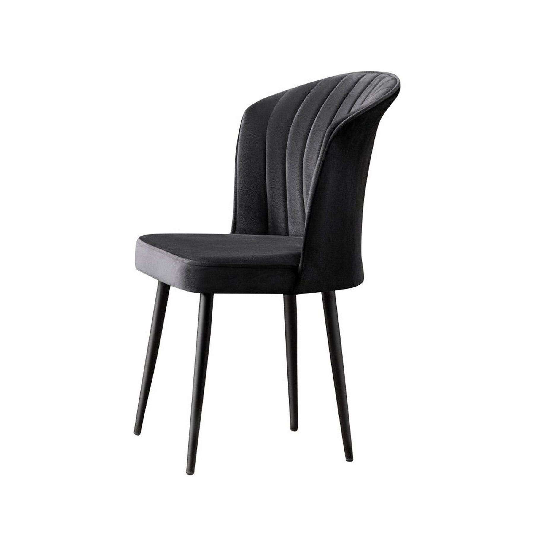 Set 4 scaune RUBI, negru, stofa clasica/metal, 52x42x85 cm