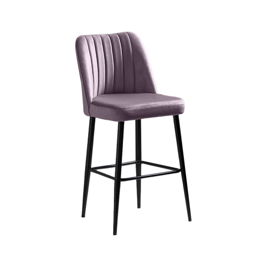 Set 2 scaune VENTO, roz/negru, stofa catifelata/metal, 49x45x99 cm