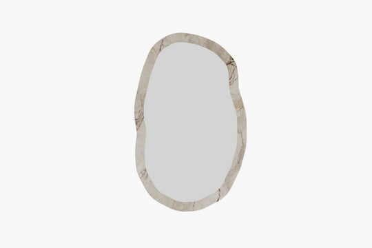 Oglinda perete LOSSA, bej cu efect de marmura, 52x86 cm