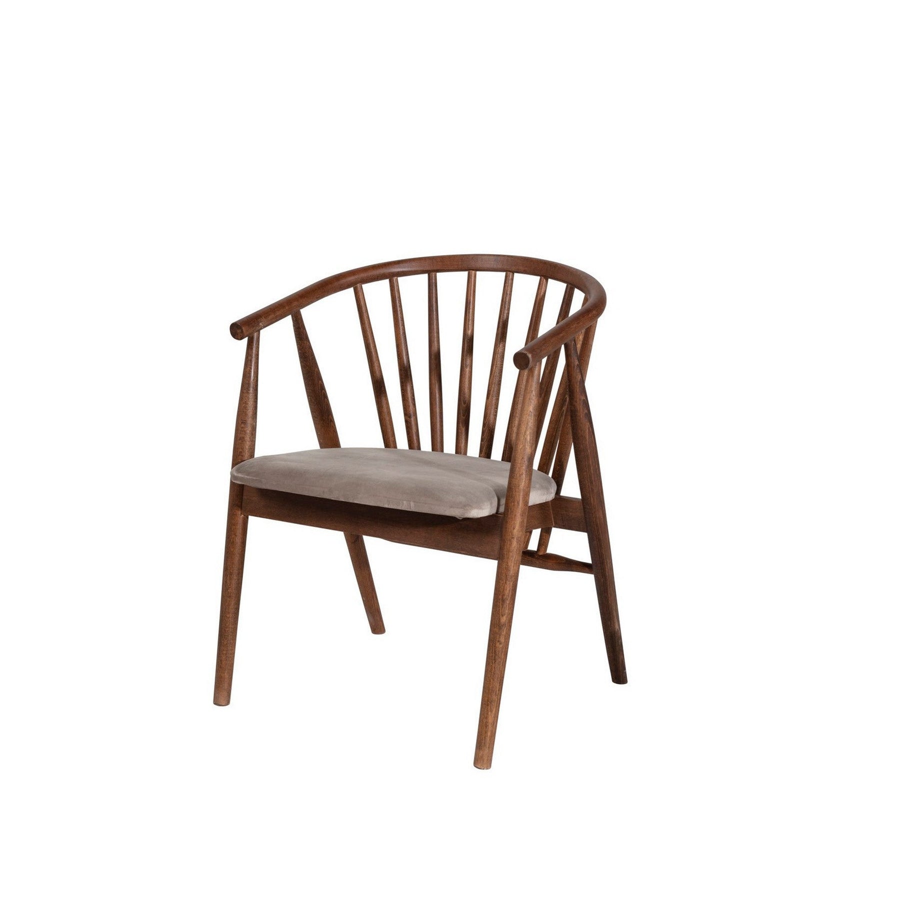 Scaun ALBERO 48, bej/nuc, stofa clasica/lemn, 55x47x77 cm