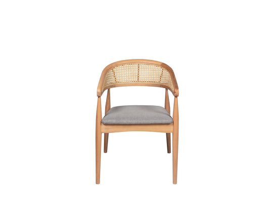 Scaun BELEN, gri/stejar, stofa clasica/lemn, 54x49x78 cm