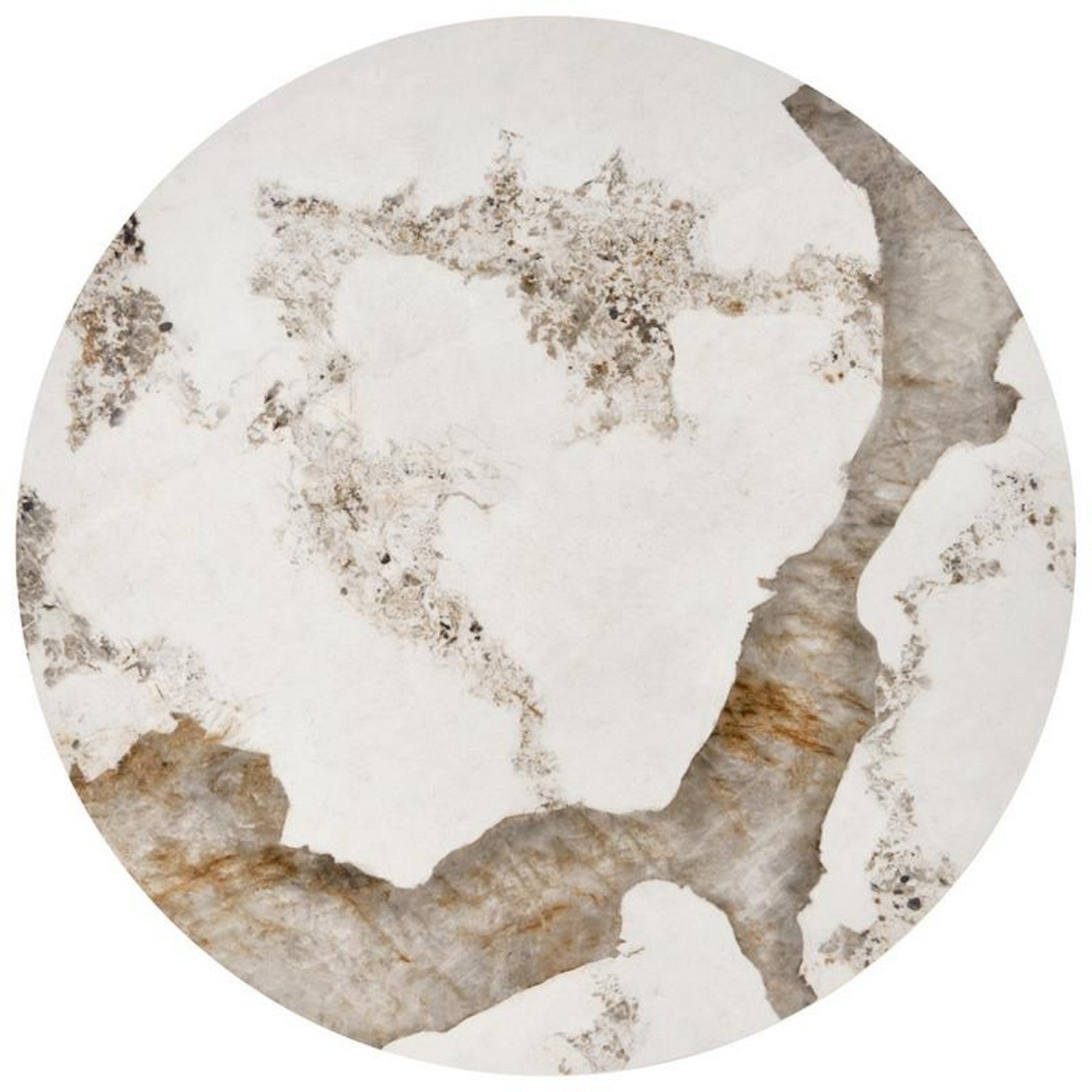 Set 2 masute INES, bej/alb, ceramica/metal, 62x50/47x43 cm