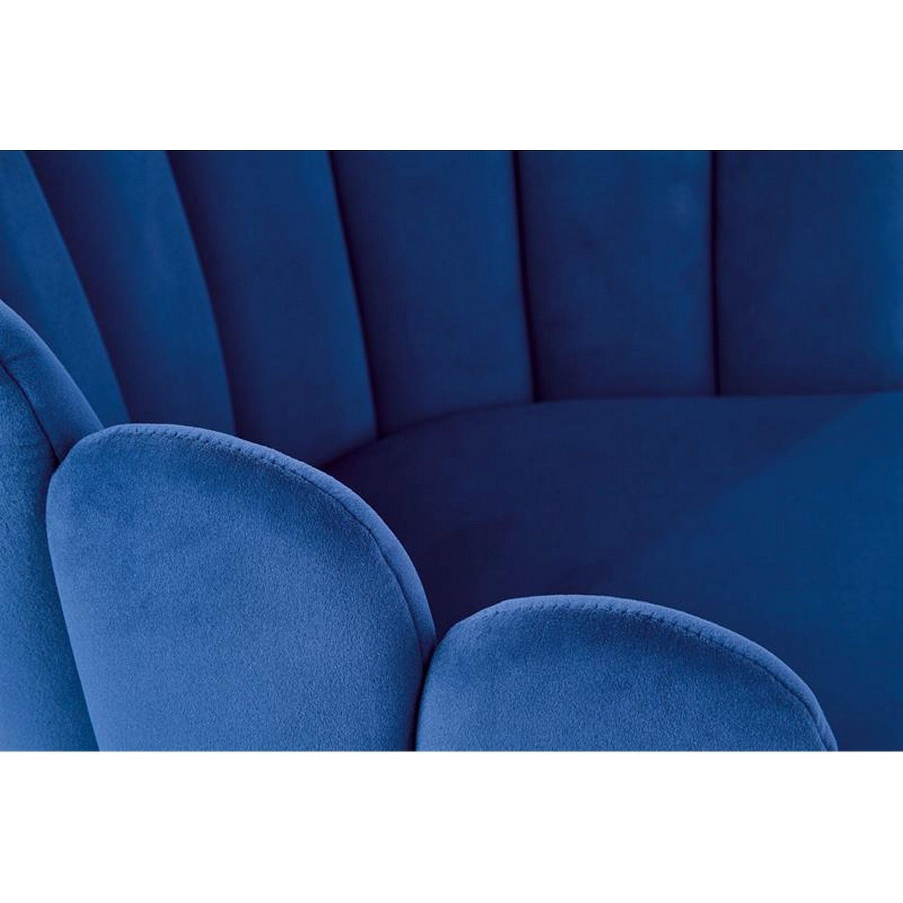 Scaun tapitat K410, albastru, stofa catifelata, 65x62x85 cm