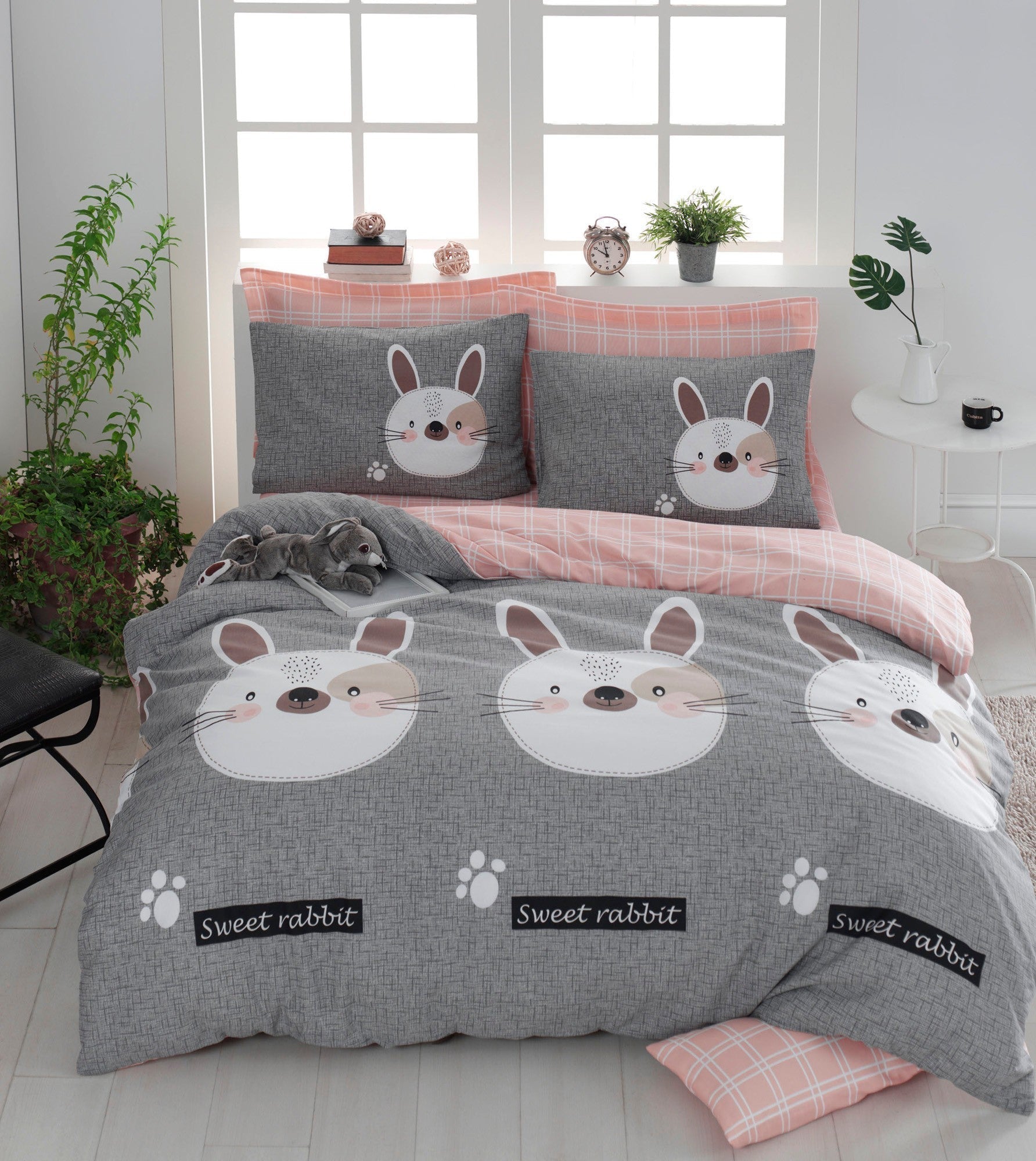 Set cuvertura pat dublu 143EPJ4810, multicolor, bumbac/poliester, 200x220 cm, cu 2 fete de perna