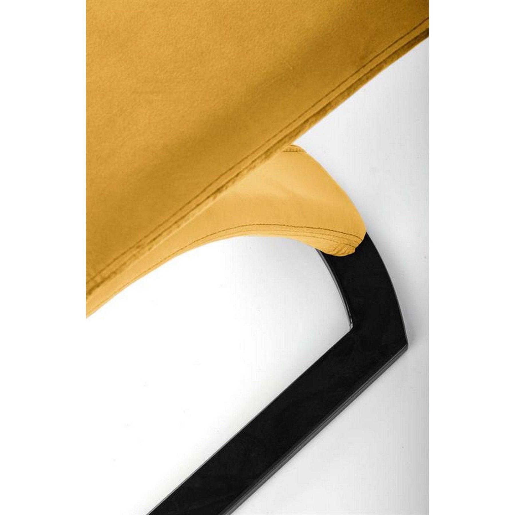 Scaun tapitat K442, galben, stofa catifelata, 46x61x102 cm