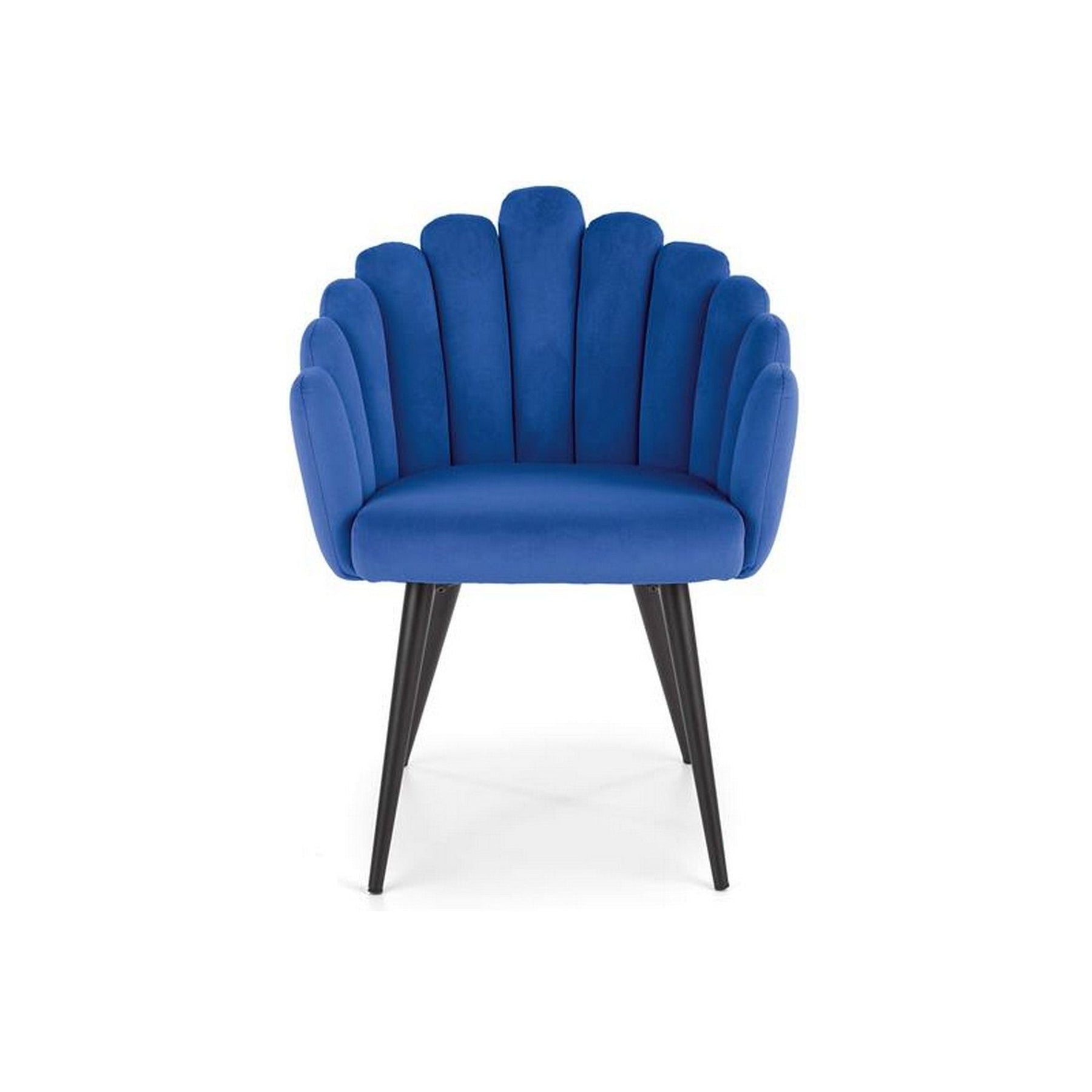 Scaun tapitat K410, albastru, stofa catifelata, 65x62x85 cm