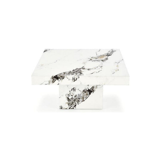 Masuta de cafea MONOLIT, marmura alba furniruit, 80x41 cm