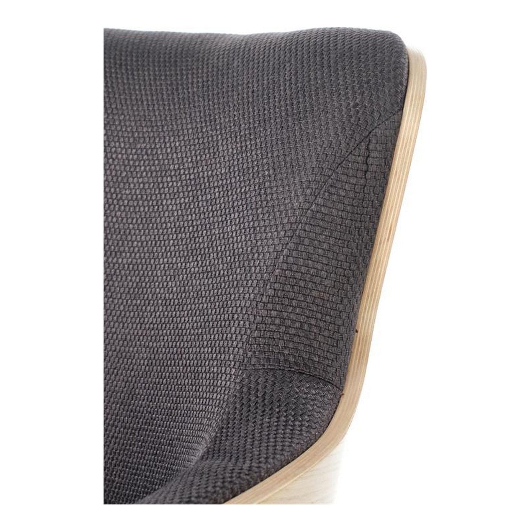 Fotoliu CHILLOUT, stofa gri inchis/stejar natural, 74x67x79 cm