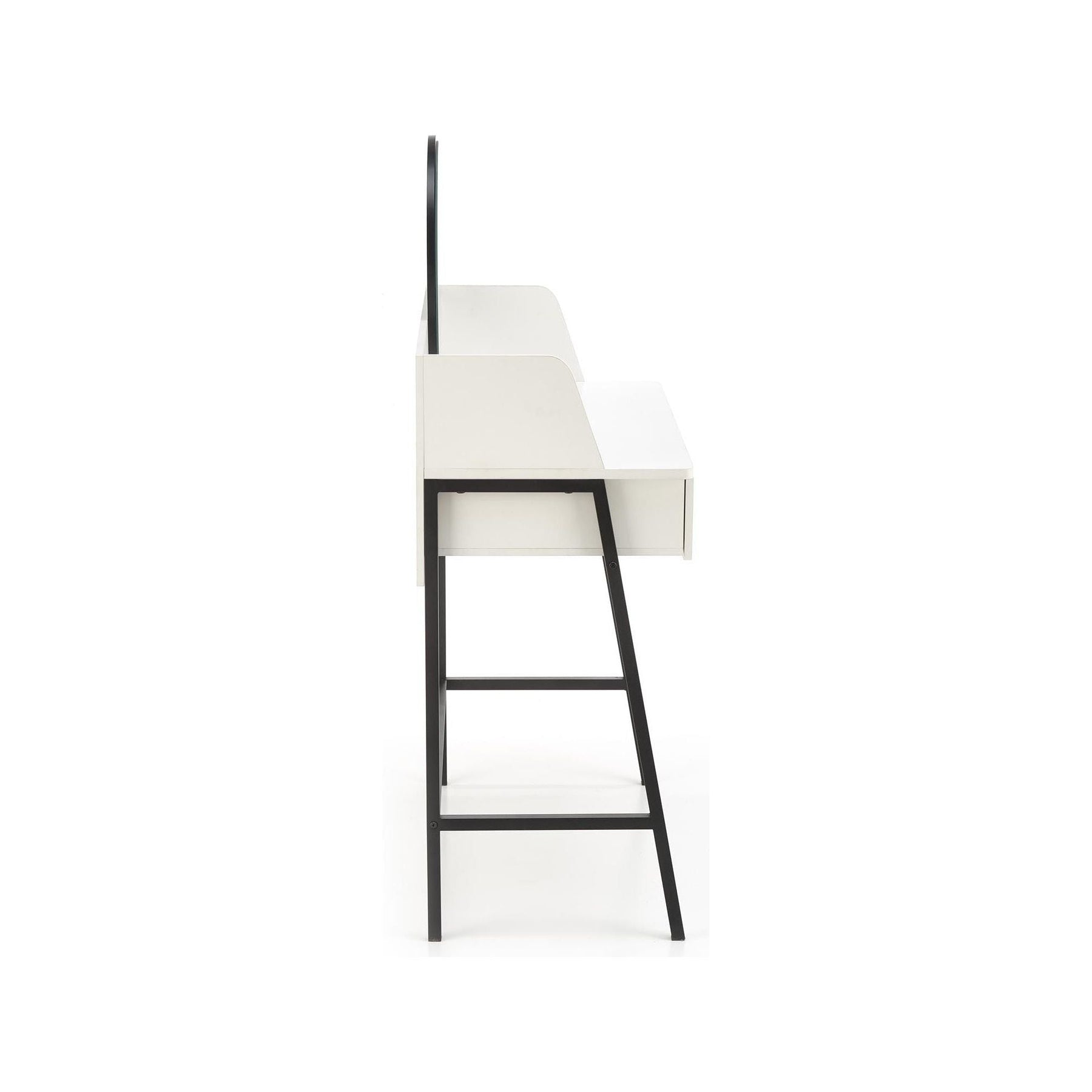Masa de toaleta AGNES, alb/negru, PAL melaminat, 120x80x42 cm