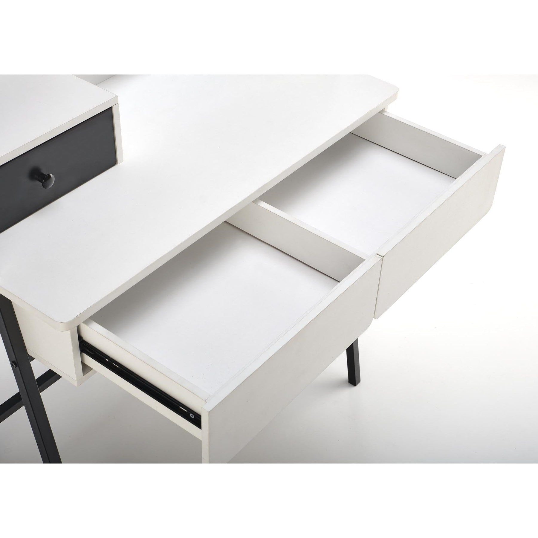 Masa de toaleta AGNES, alb/negru, PAL melaminat, 120x80x42 cm