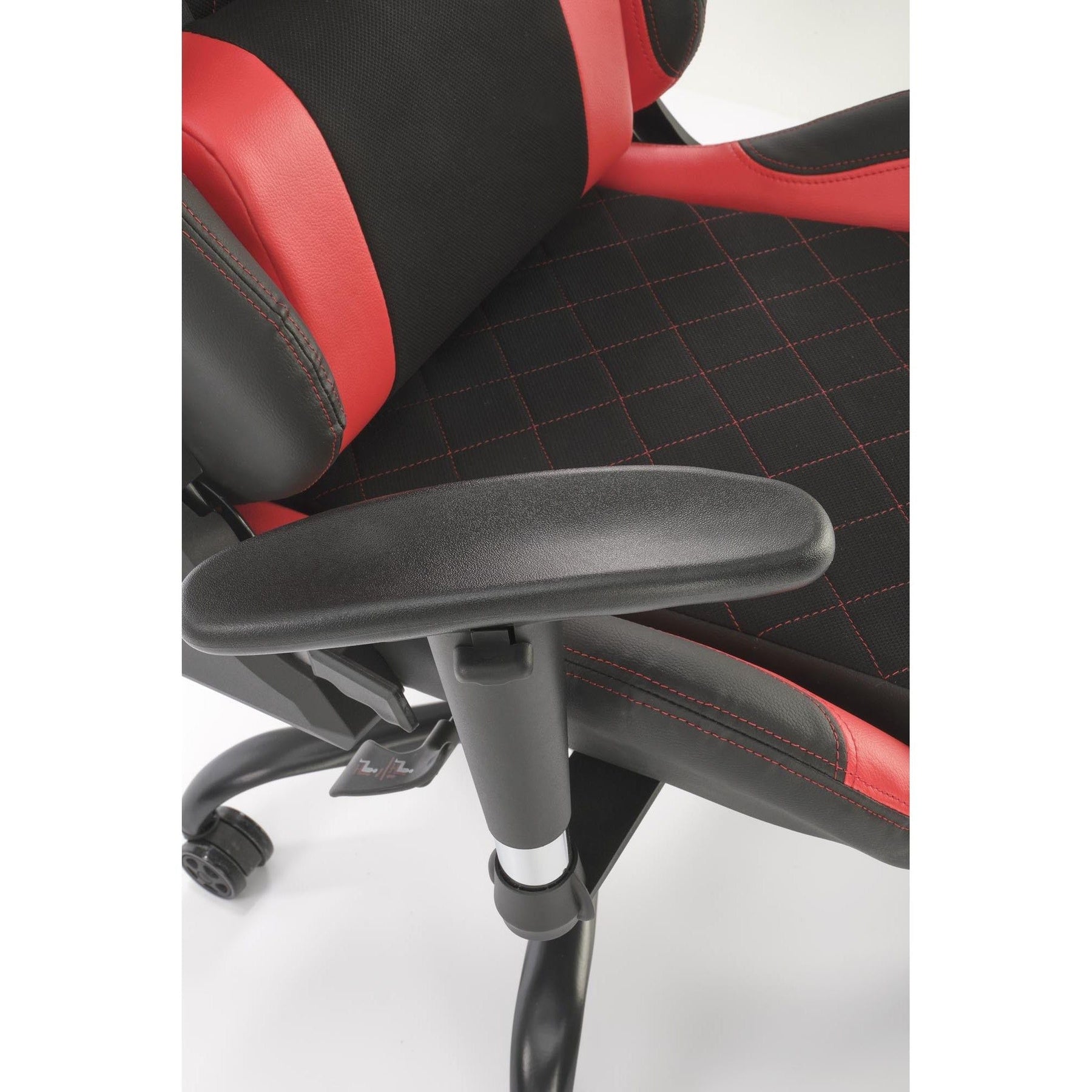 Scaun gaming DRAKE, rosu/negru, stofa, mecanism TILT, 69x62x127 cm