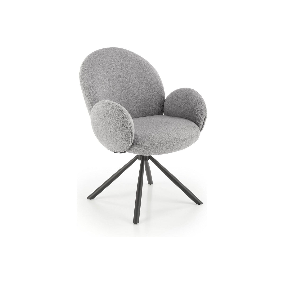Scaun rotativ K498, gri, stofa/metal, 64x63x90 cm