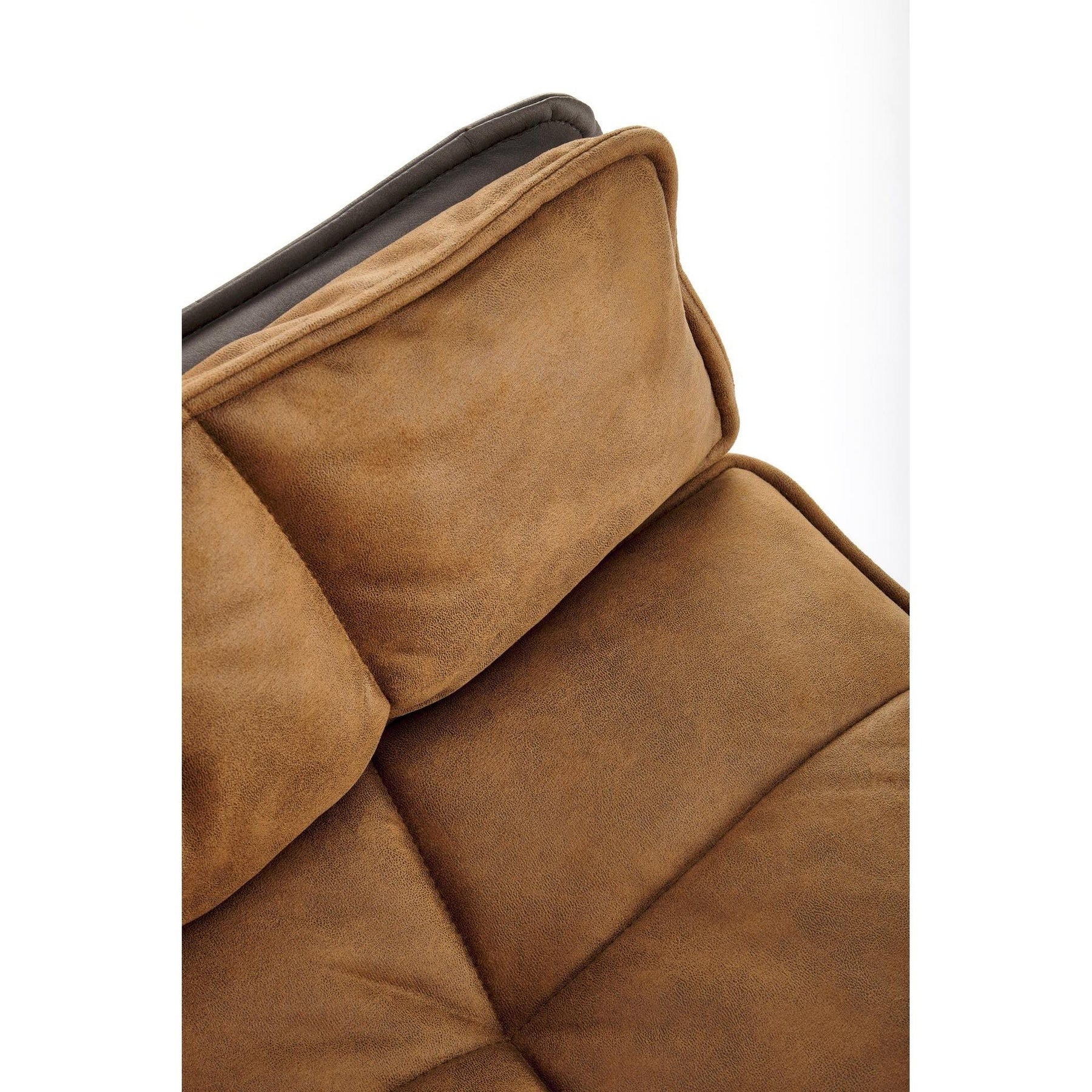 Scaun rotativ K523, maro/negru, stofa/piele ecologica, 85x61x61 cm