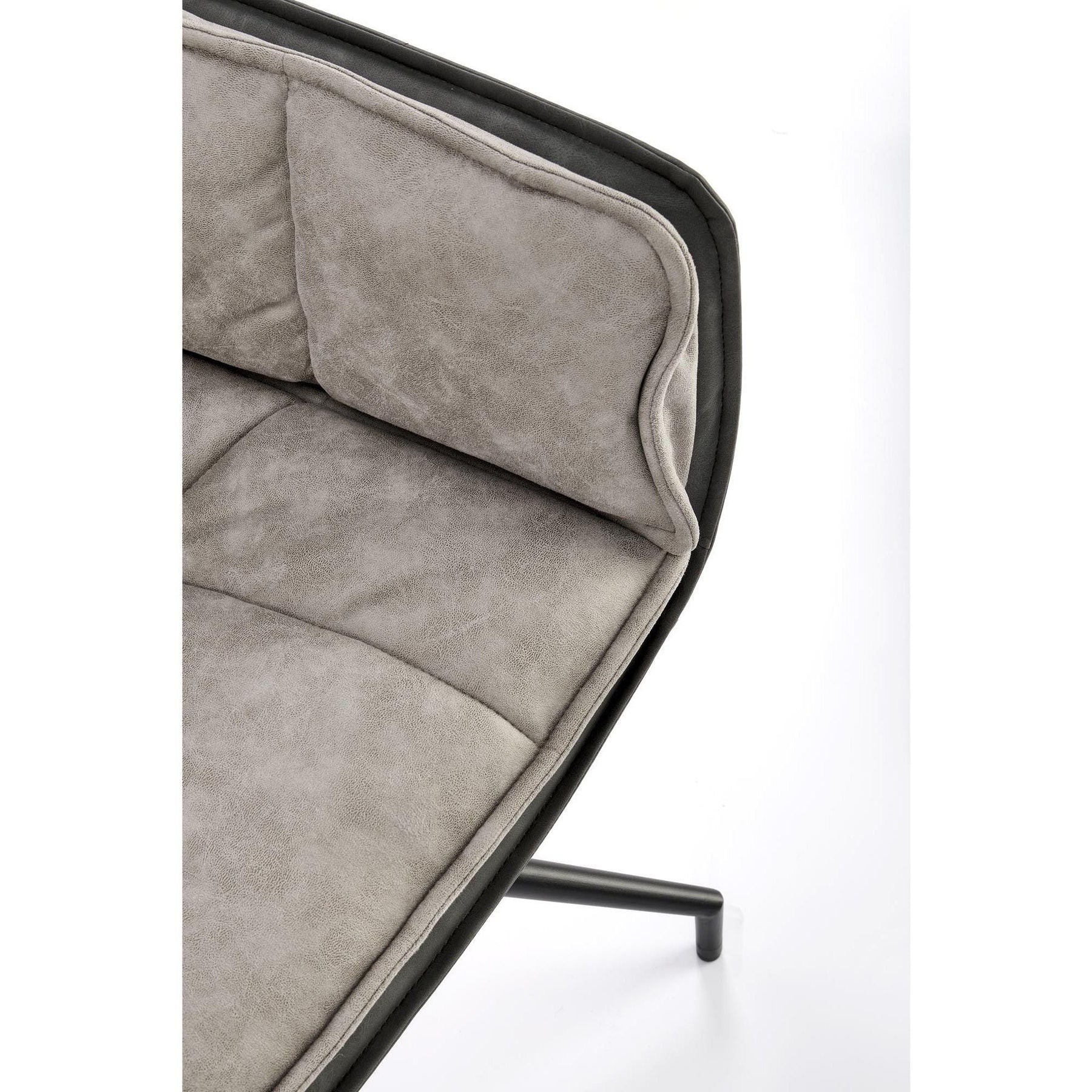 Scaun rotativ K523, gri/negru, stofa/piele ecologica, 85x61x61 cm