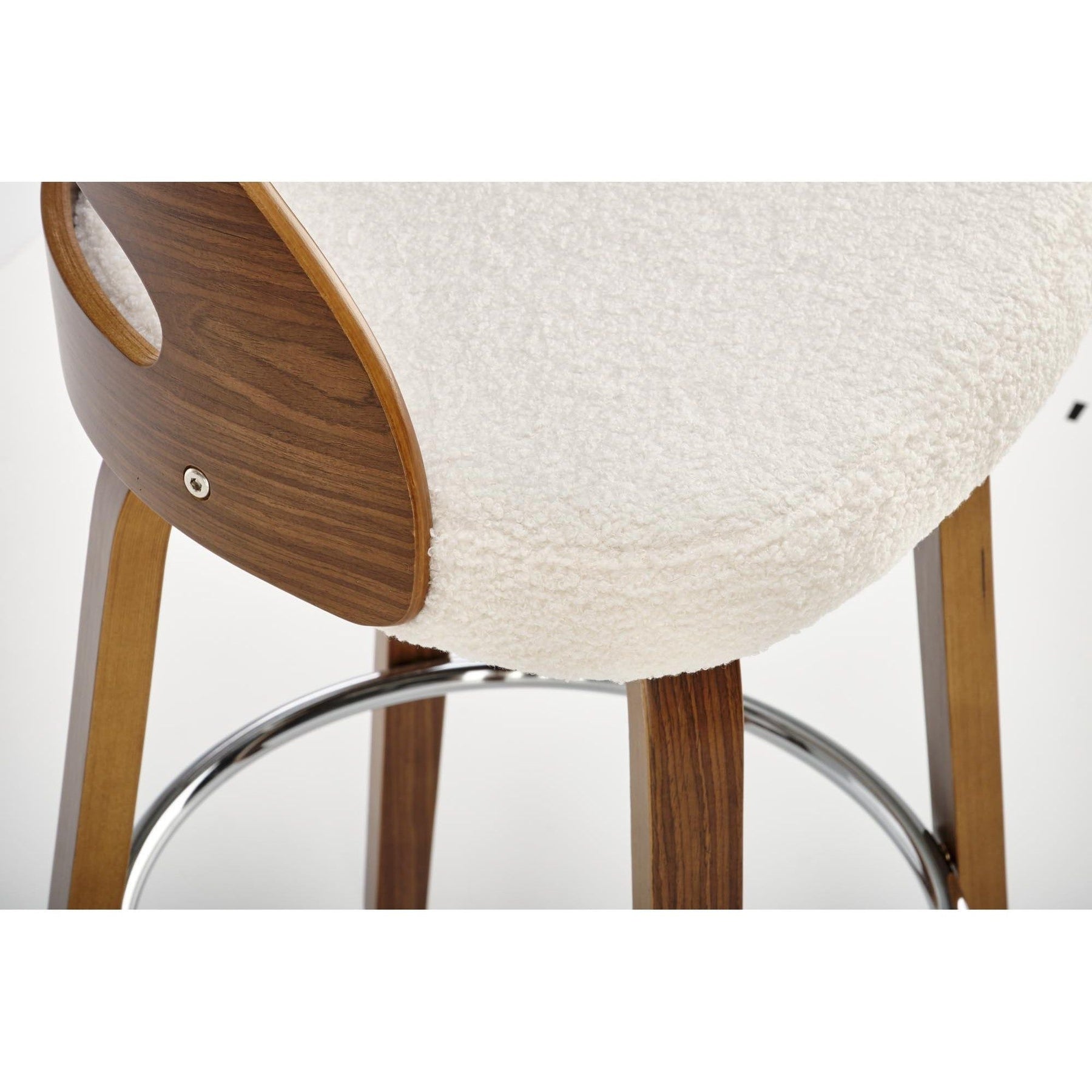 Scaun de bar H110, crem/nuc, 84x47x43 cm