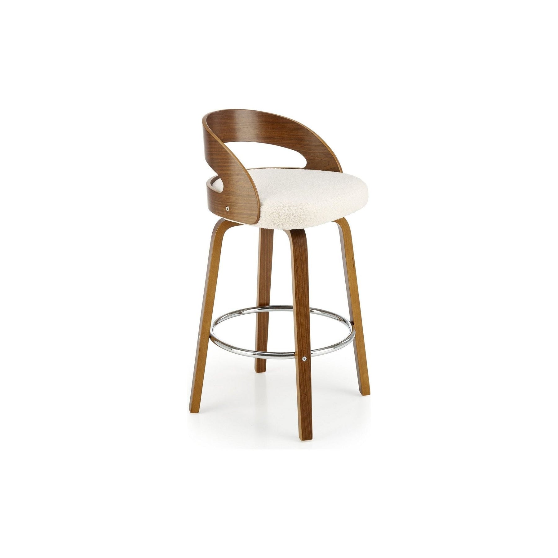 Scaun de bar H110, crem/nuc, 84x47x43 cm