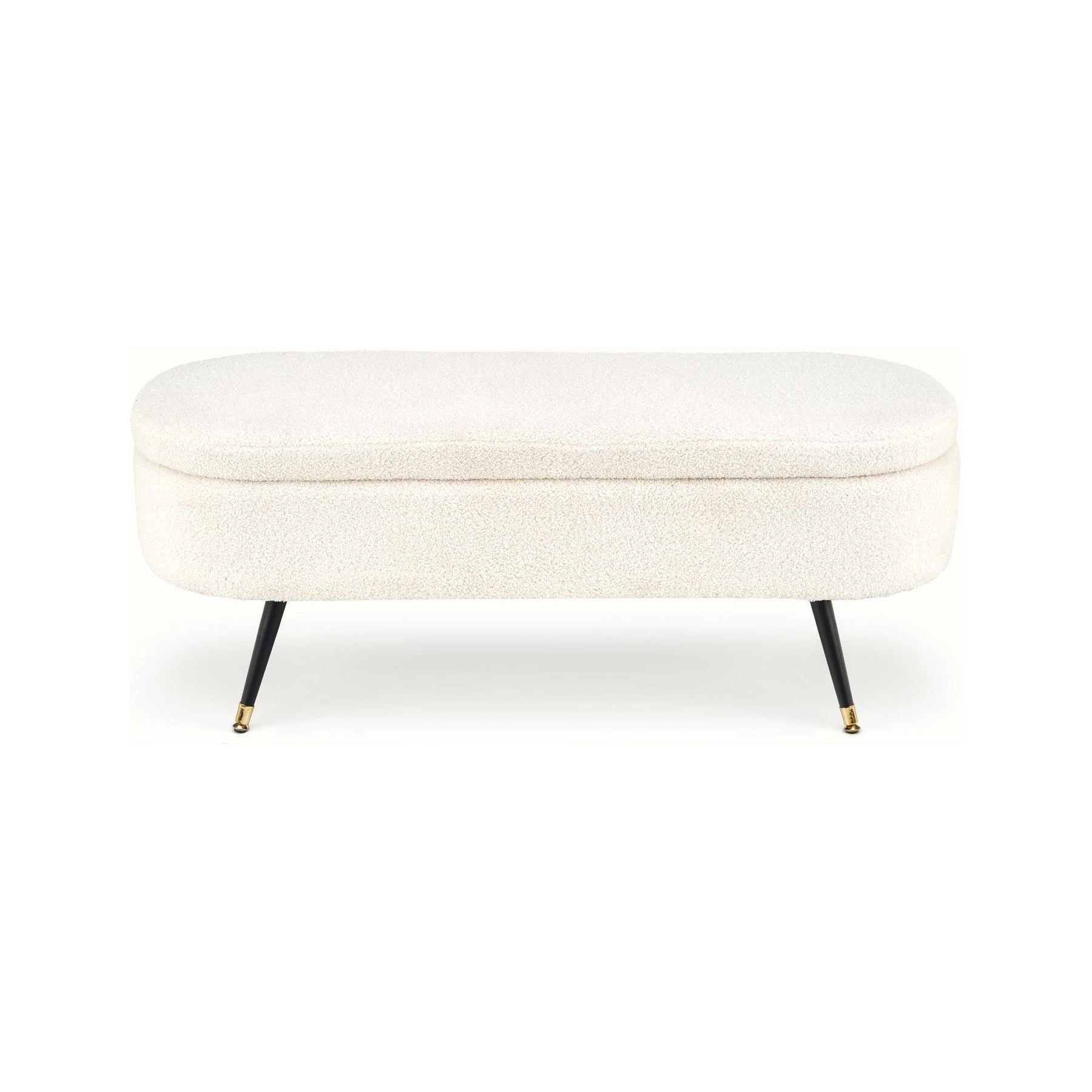 Bancheta AVEIRO, crem/negru, cu spatiu depozitare, 120x46x40 cm
