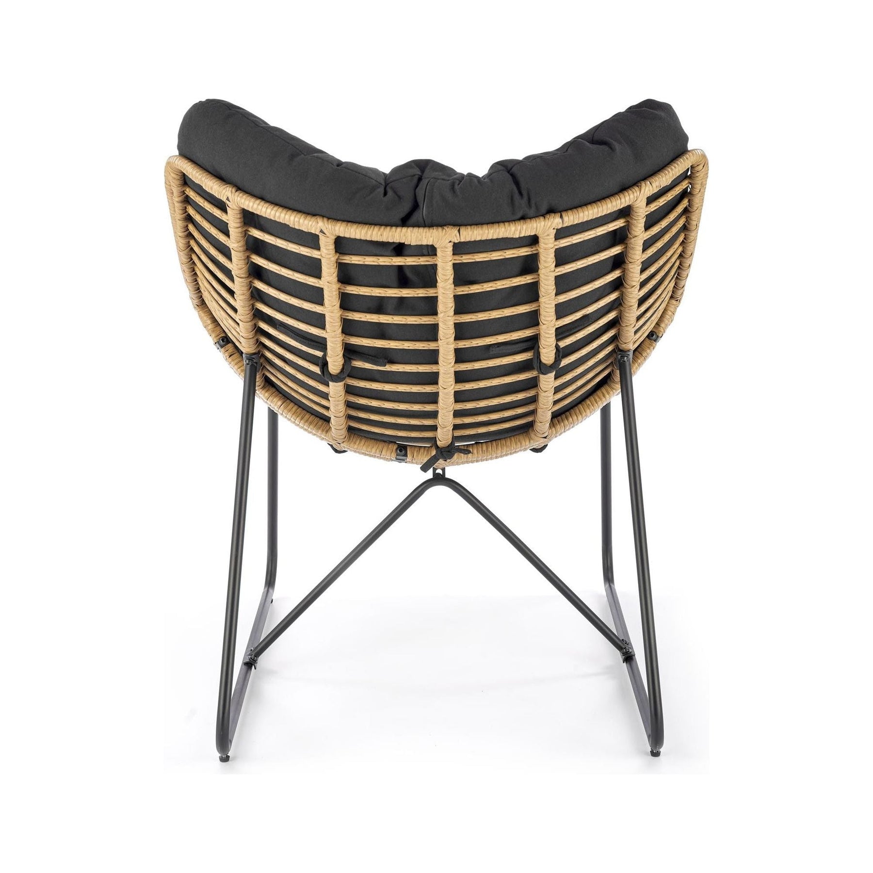 Fotoliu WHISPER, natural/negru, ratan sintetic/metal, 81x90x90 cm