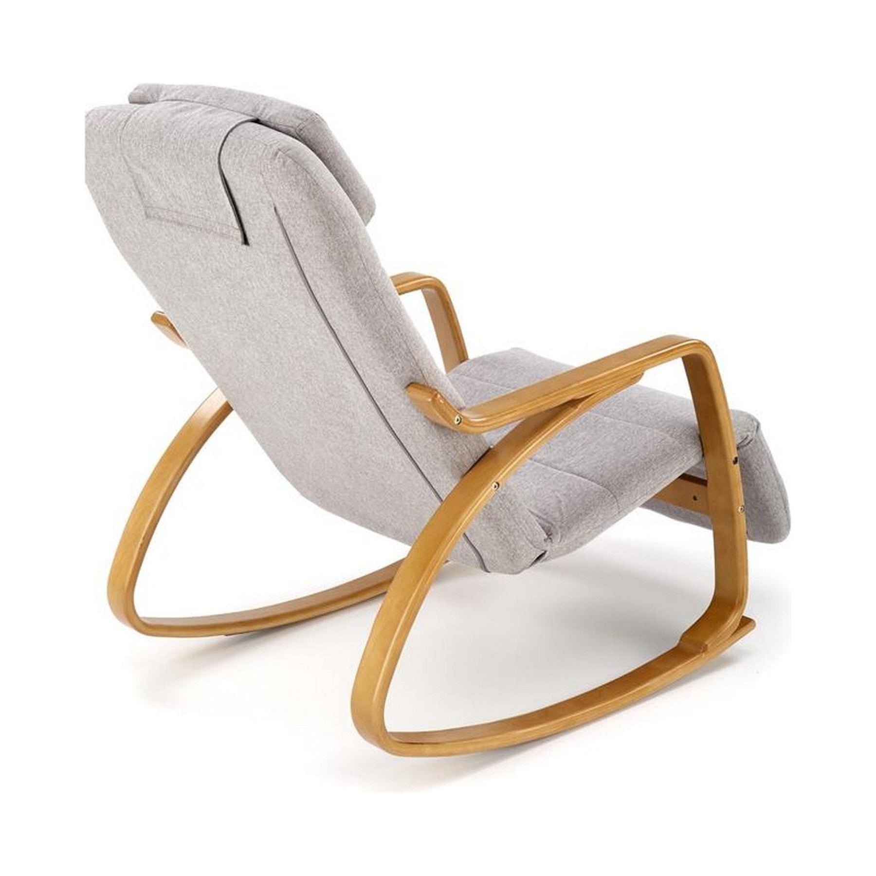 Fotoliu relaxare PRIME, gri, stofa/lemn masiv, 58x93x100 cm