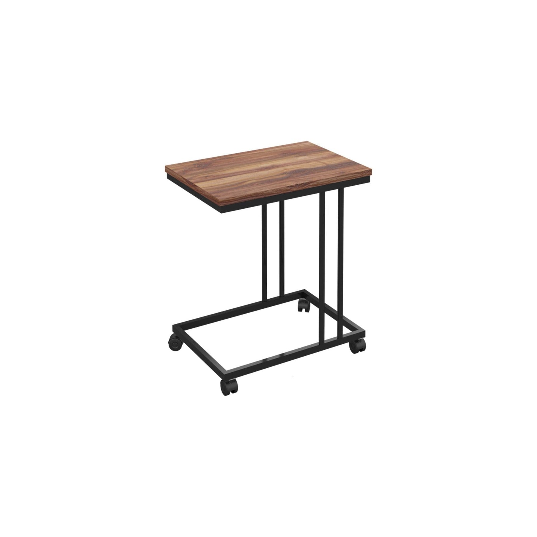 Masuta pe role TKRCZGN001, negru/stejer, PAL melaminat/metal, 50x35x50 cm,
