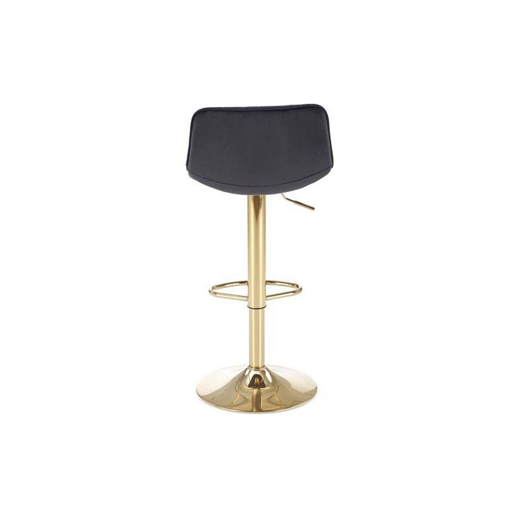 Scaun de bar H120, negru/auriu, stofa catifelata, 43x44x84 cm