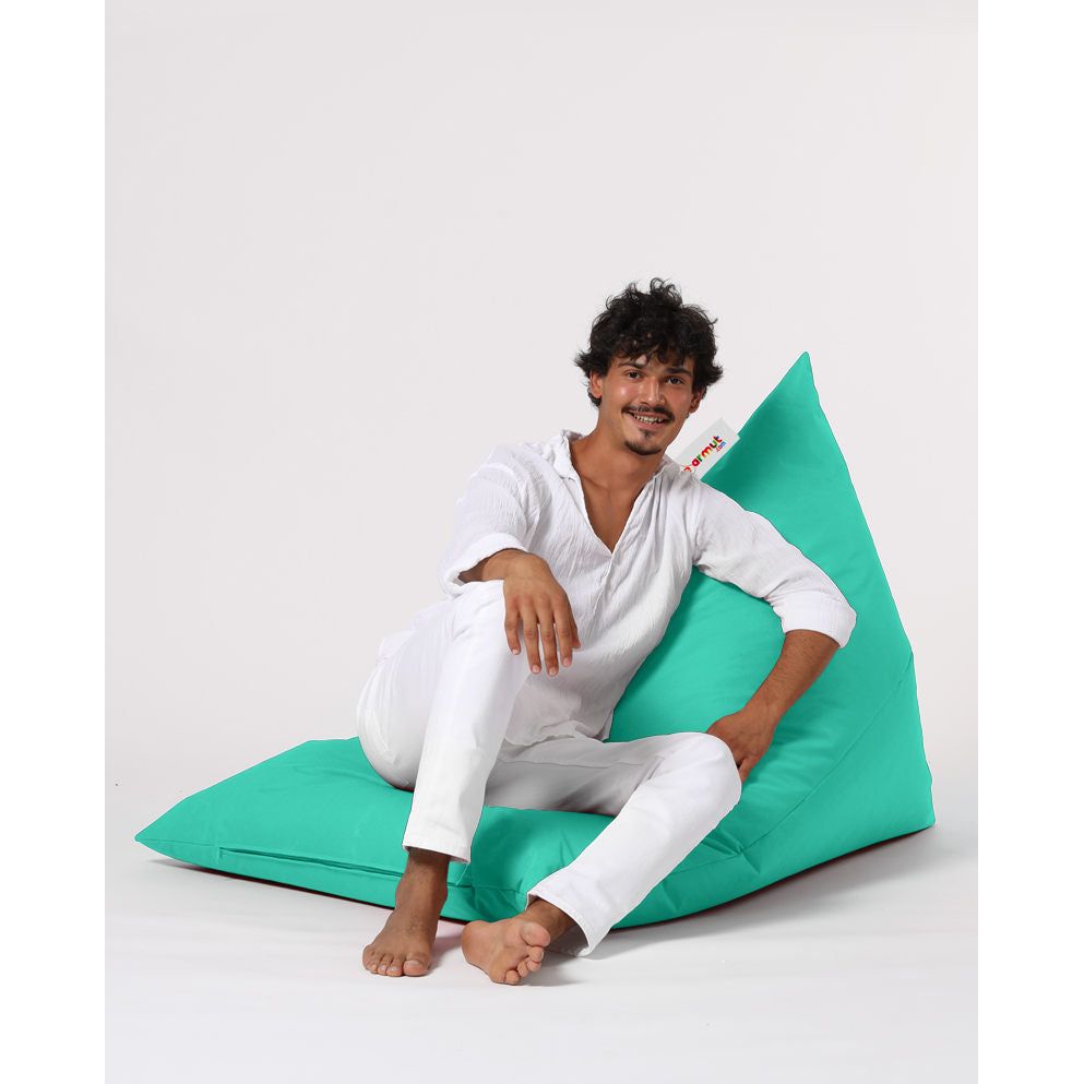 Fotoliu Pyramid Big Bed Pouf, poliester, turcoaz, 145x35x90 cm