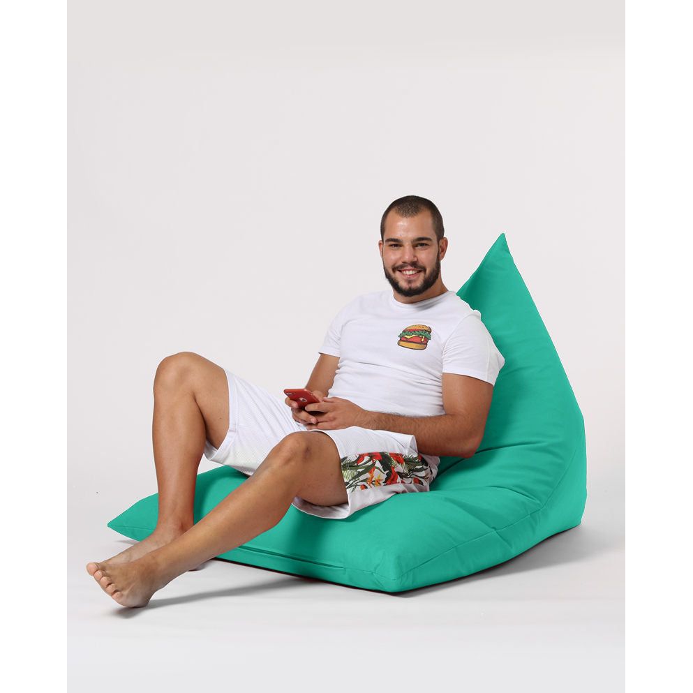 Fotoliu Pyramid Big Bed Pouf, poliester, turcoaz, 145x35x90 cm