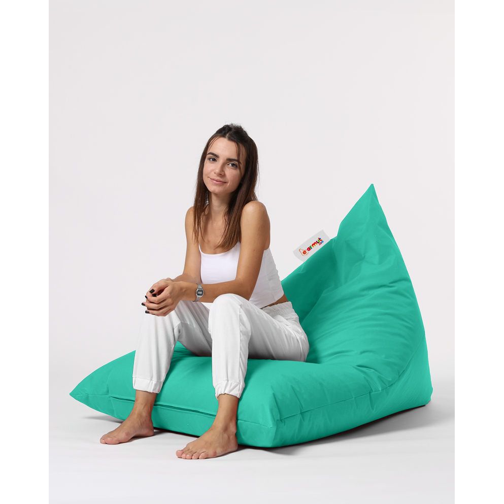 Fotoliu Pyramid Big Bed Pouf, poliester, turcoaz, 145x35x90 cm