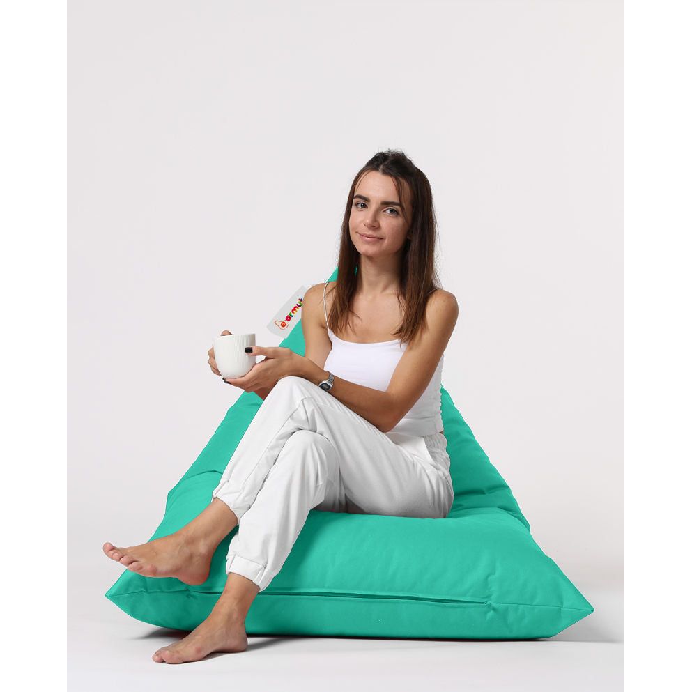 Fotoliu Pyramid Big Bed Pouf, poliester, turcoaz, 145x35x90 cm