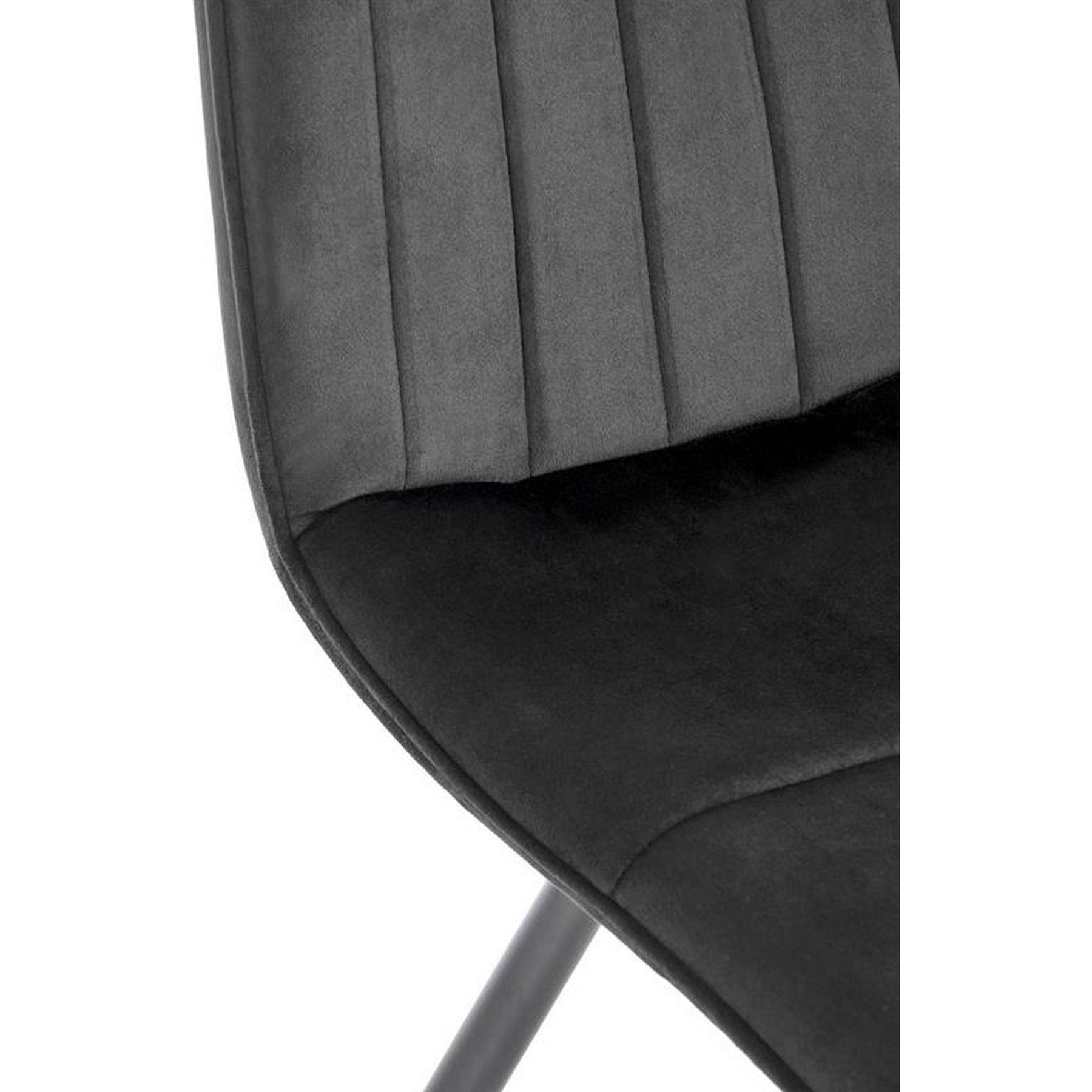 Scaun tapitat K521, negru, stofa catifelata, 46x58x83 cm