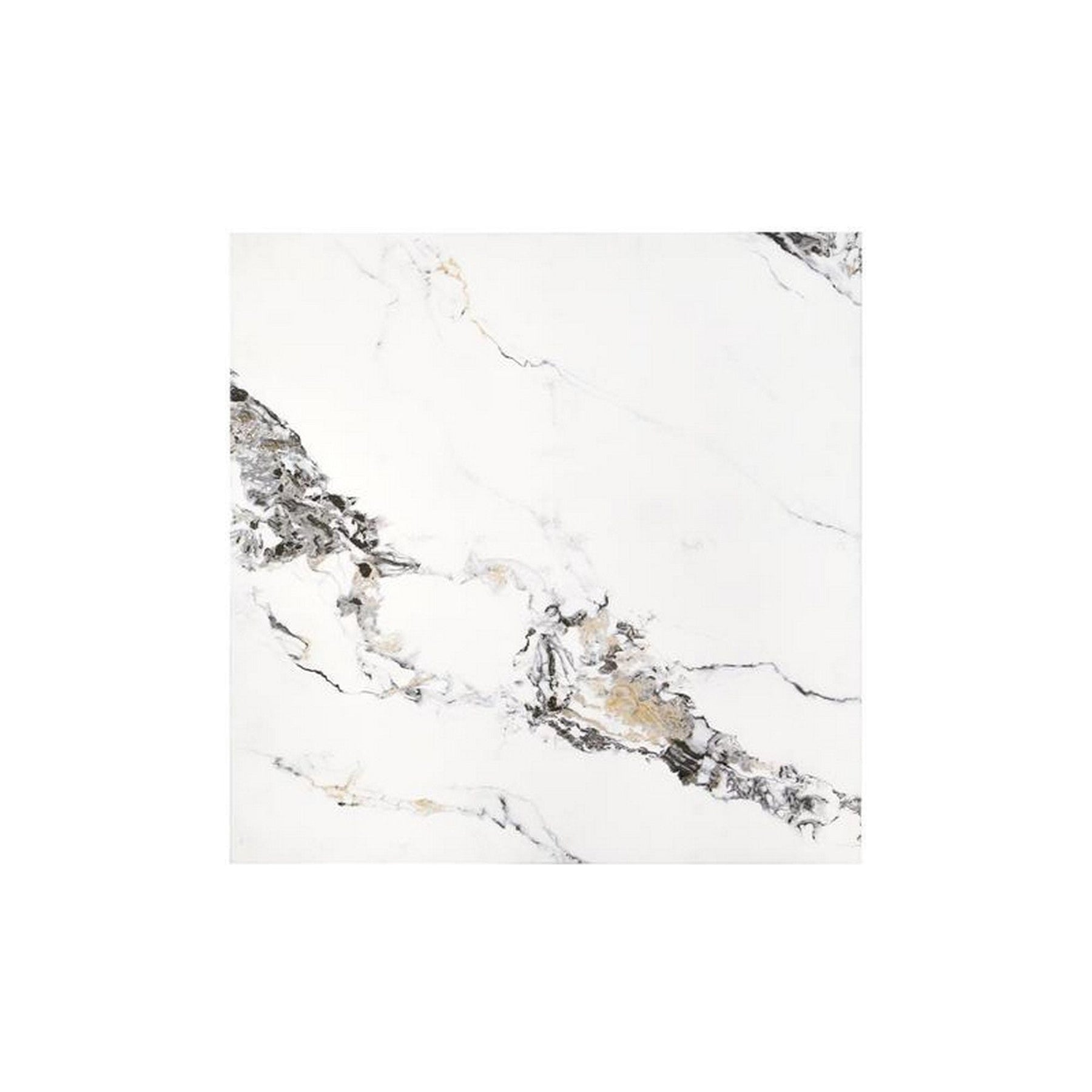 Masuta de cafea MONOLIT, marmura alba furniruit, 80x41 cm