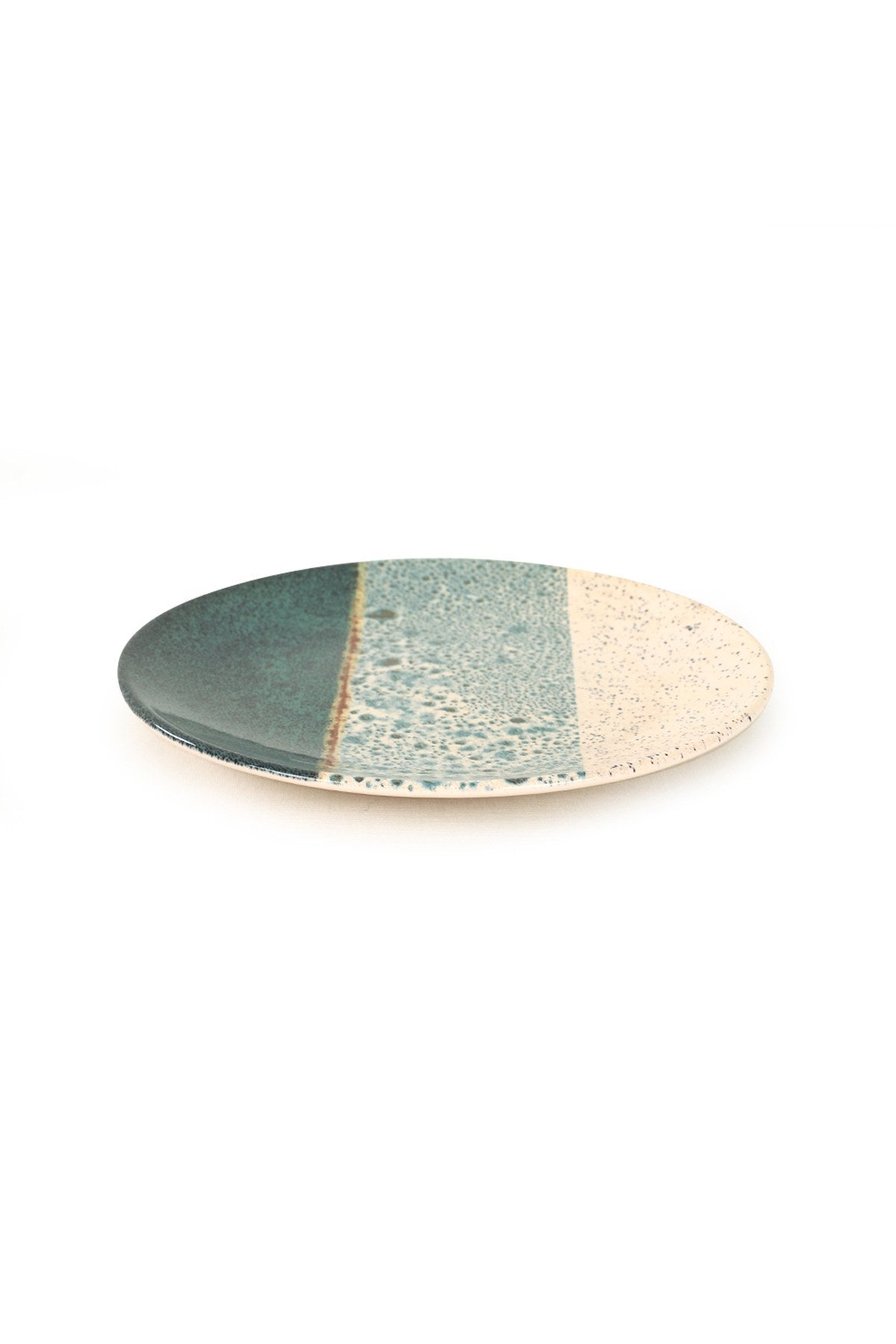 Set 6 farfurii desert 275KRM1845, verde/crem, ceramica, 20 cm