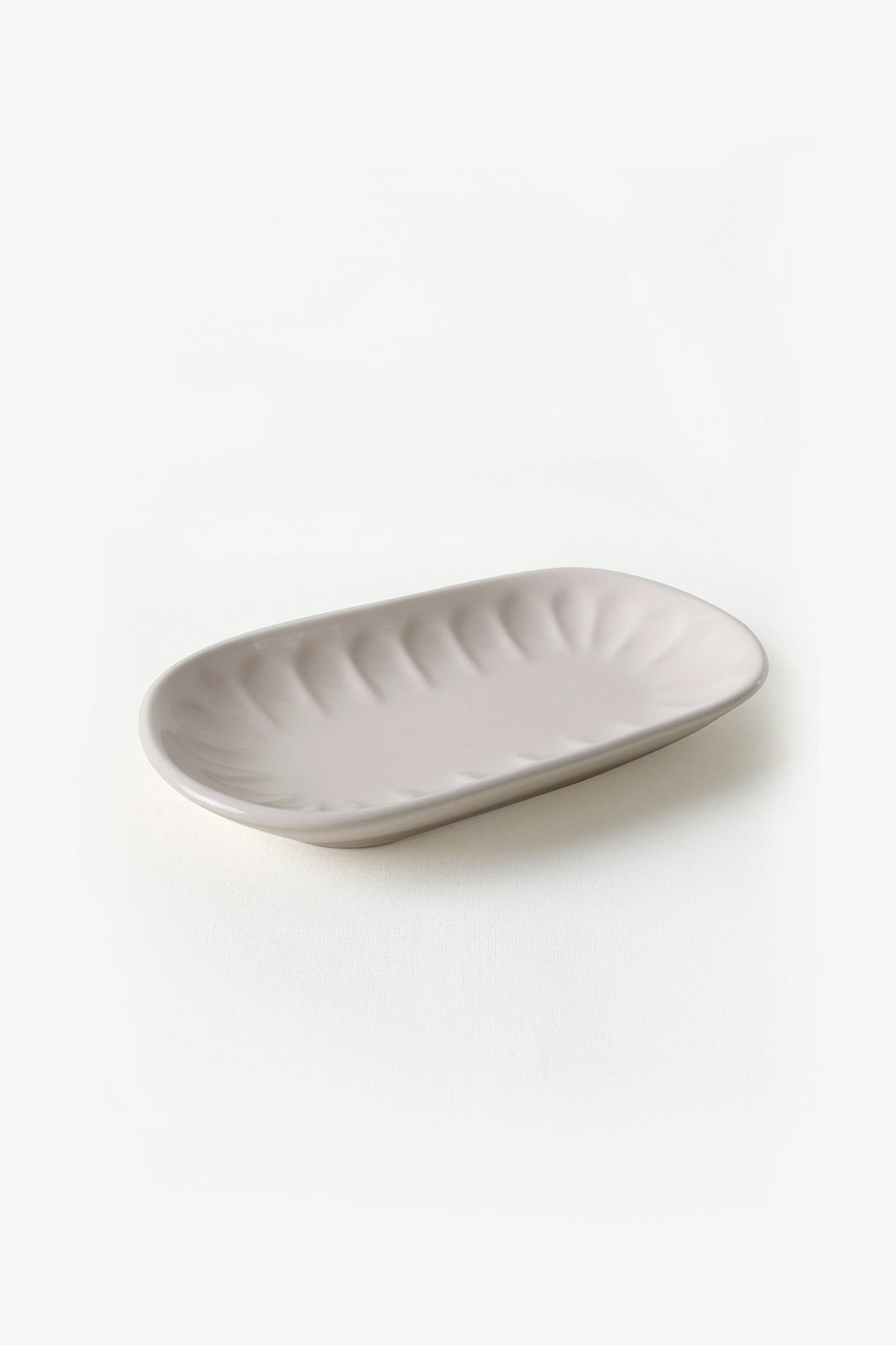 Set 2 platouri X00017596, crem, ceramica, 13x22 cm