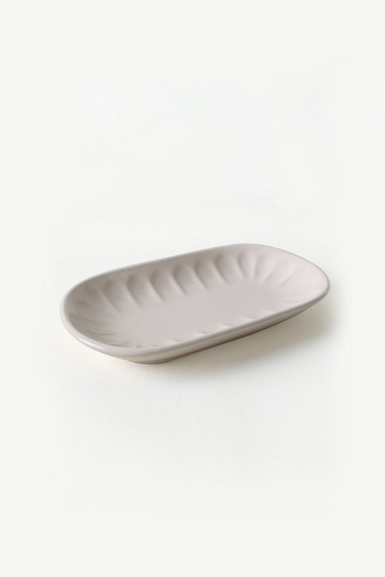 Set 2 platouri X00017596, crem, ceramica, 13x22 cm