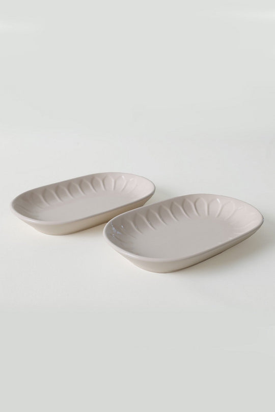 Set 2 platouri X00017600, roz, ceramica, 15x25 cm
