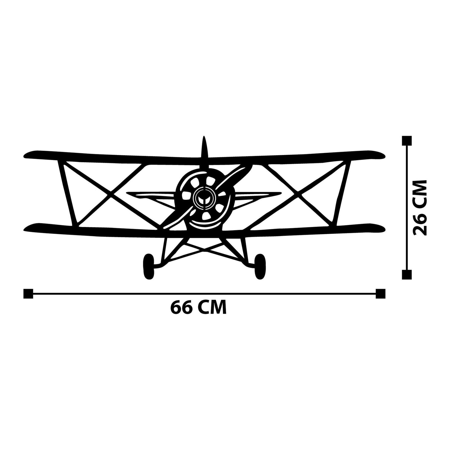 Accesoriu decorativ de perete Vecihi, negru, metal, model avion, 66x26 cm